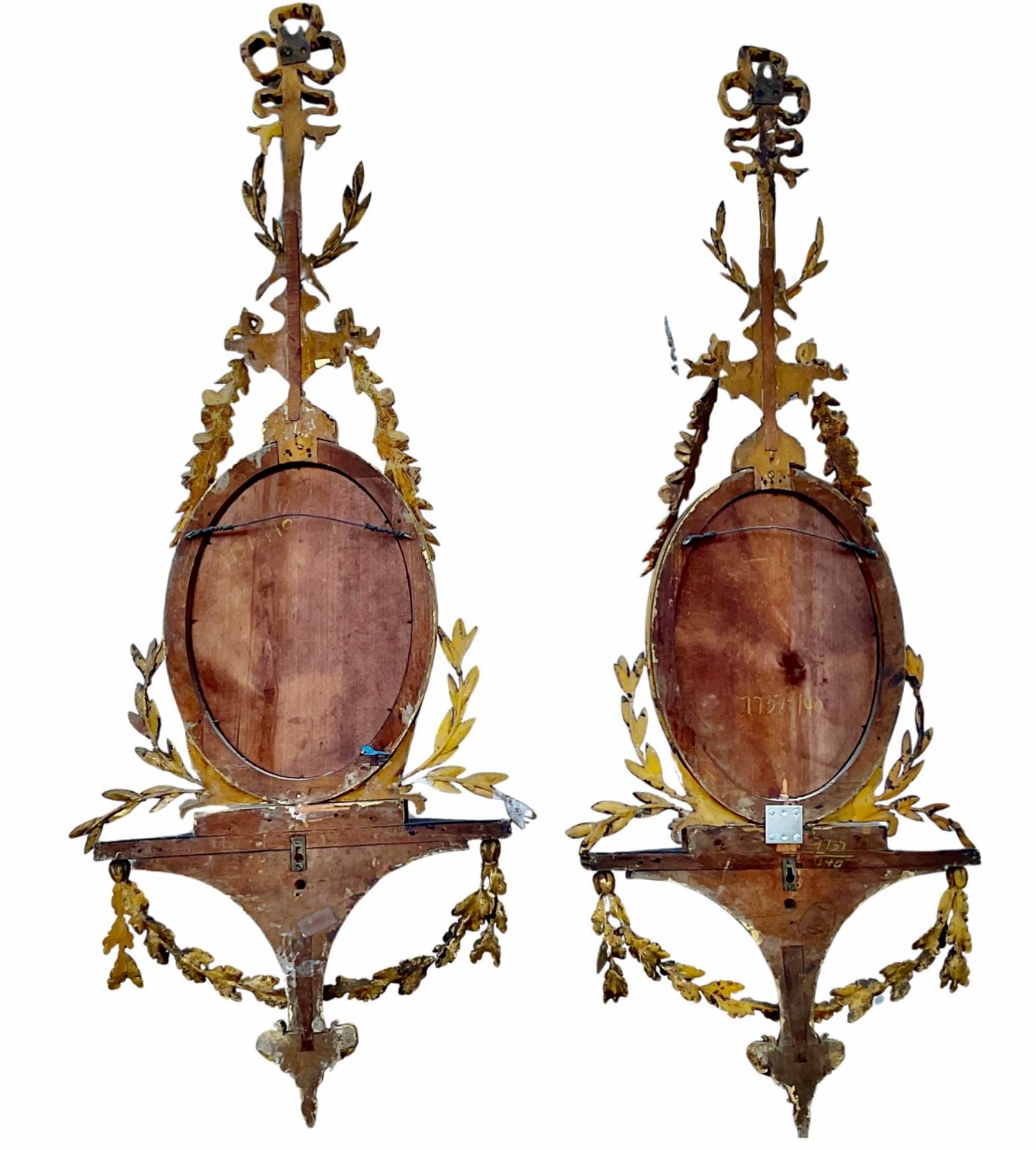 Pair Of George III Style Giltwood Girandole Mirrors For Sale 1