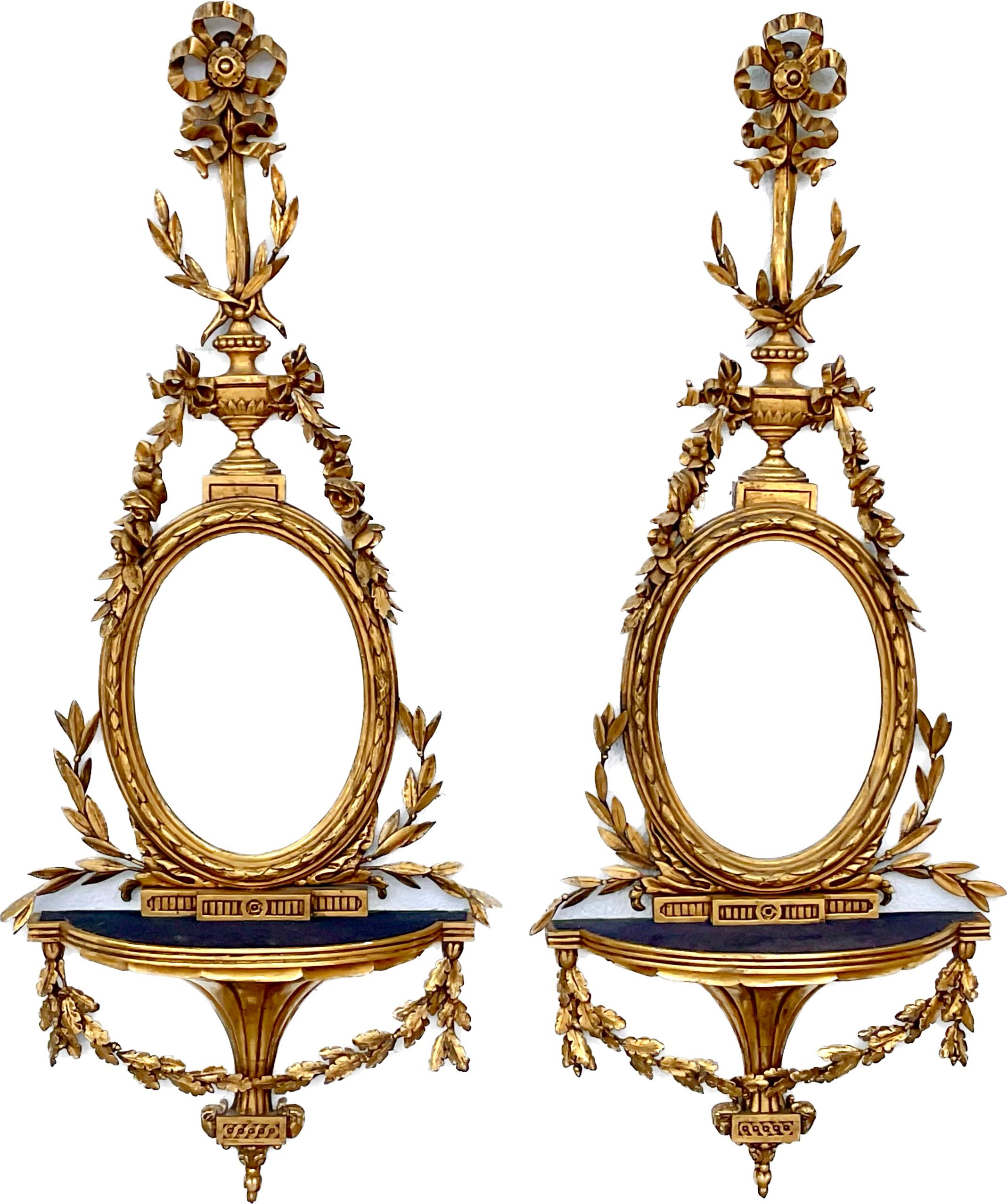Pair Of George III Style Giltwood Girandole Mirrors For Sale 4