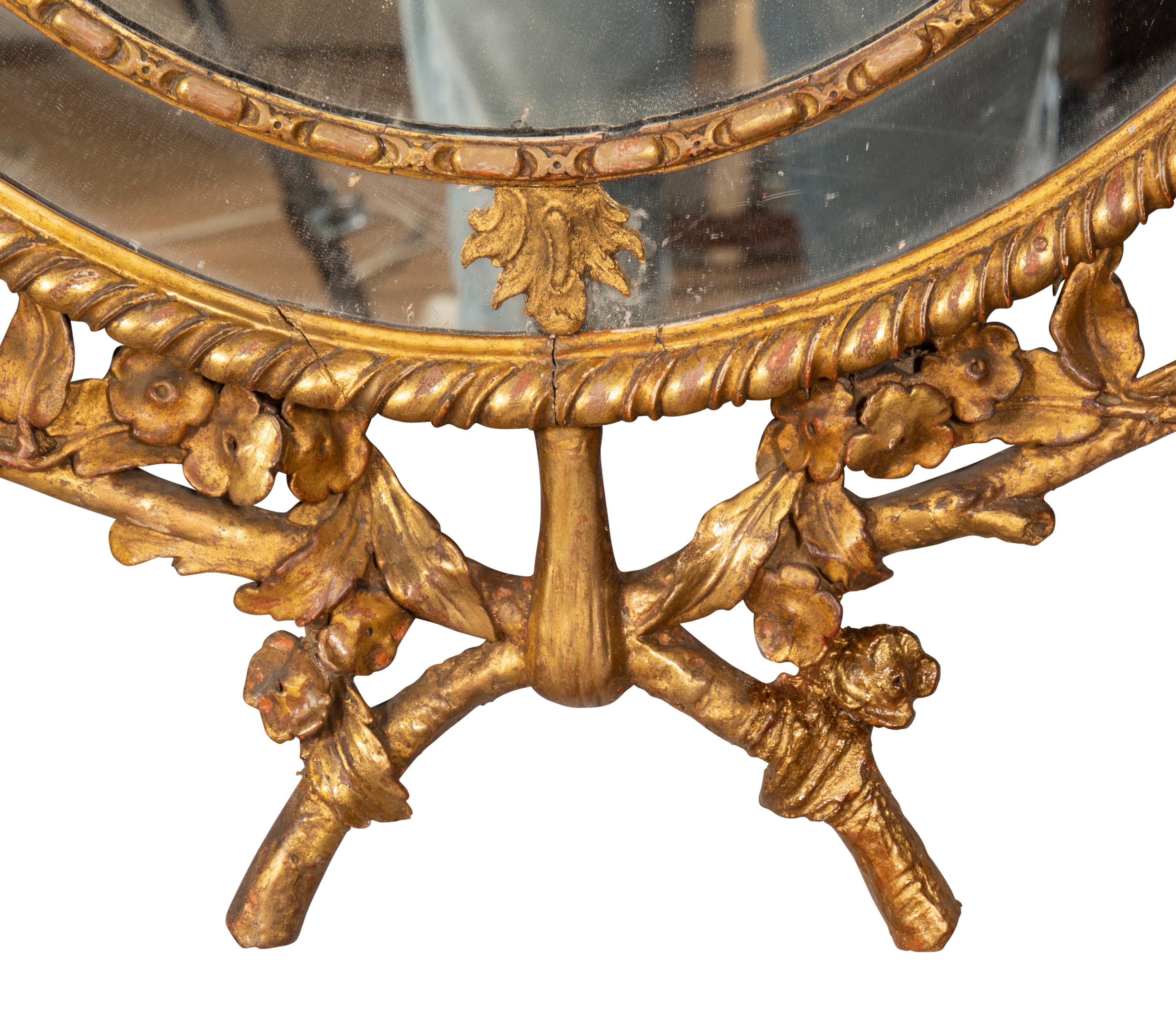 Pair of George III Style Giltwood Mirrors For Sale 9