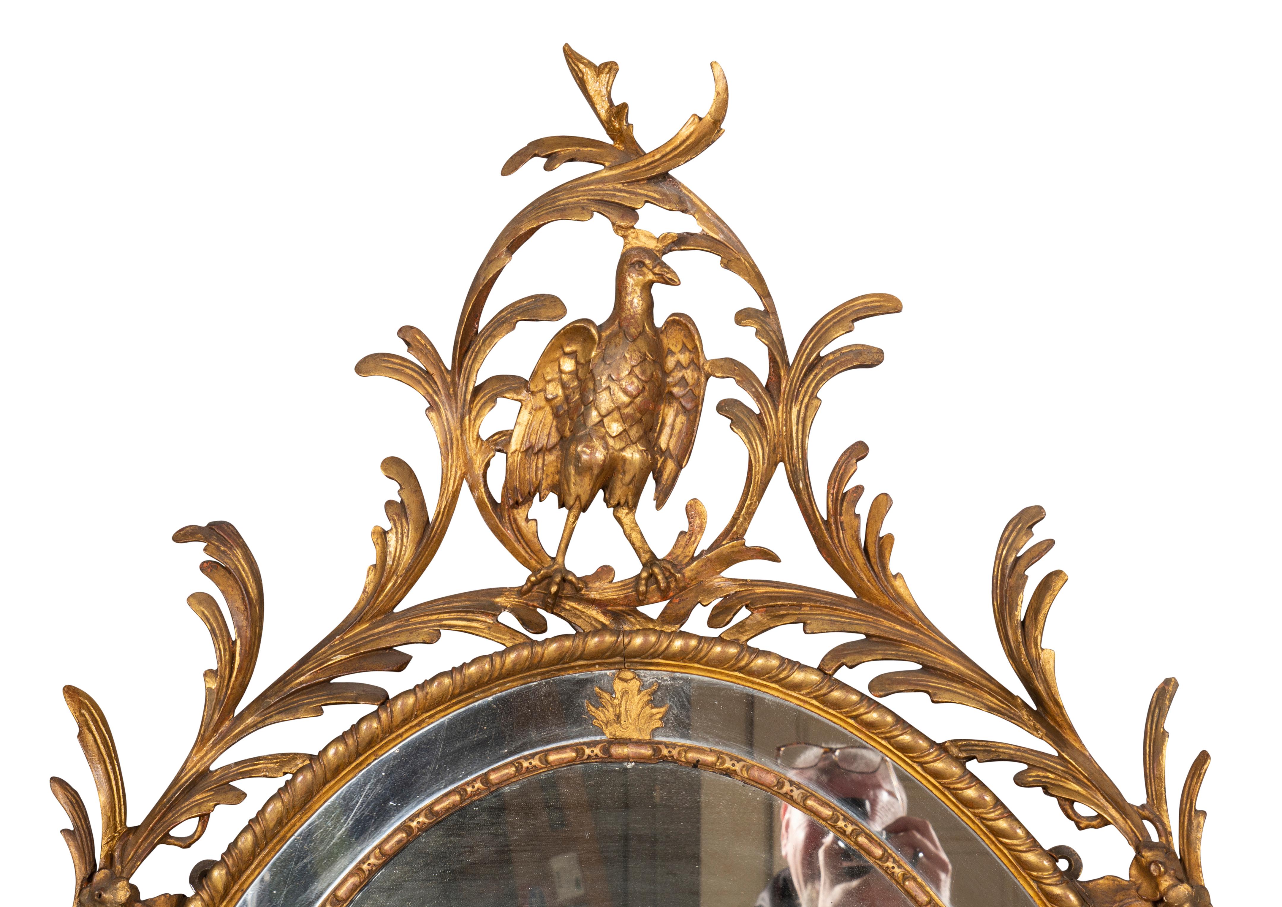 Pair of George III Style Giltwood Mirrors In Good Condition For Sale In Essex, MA