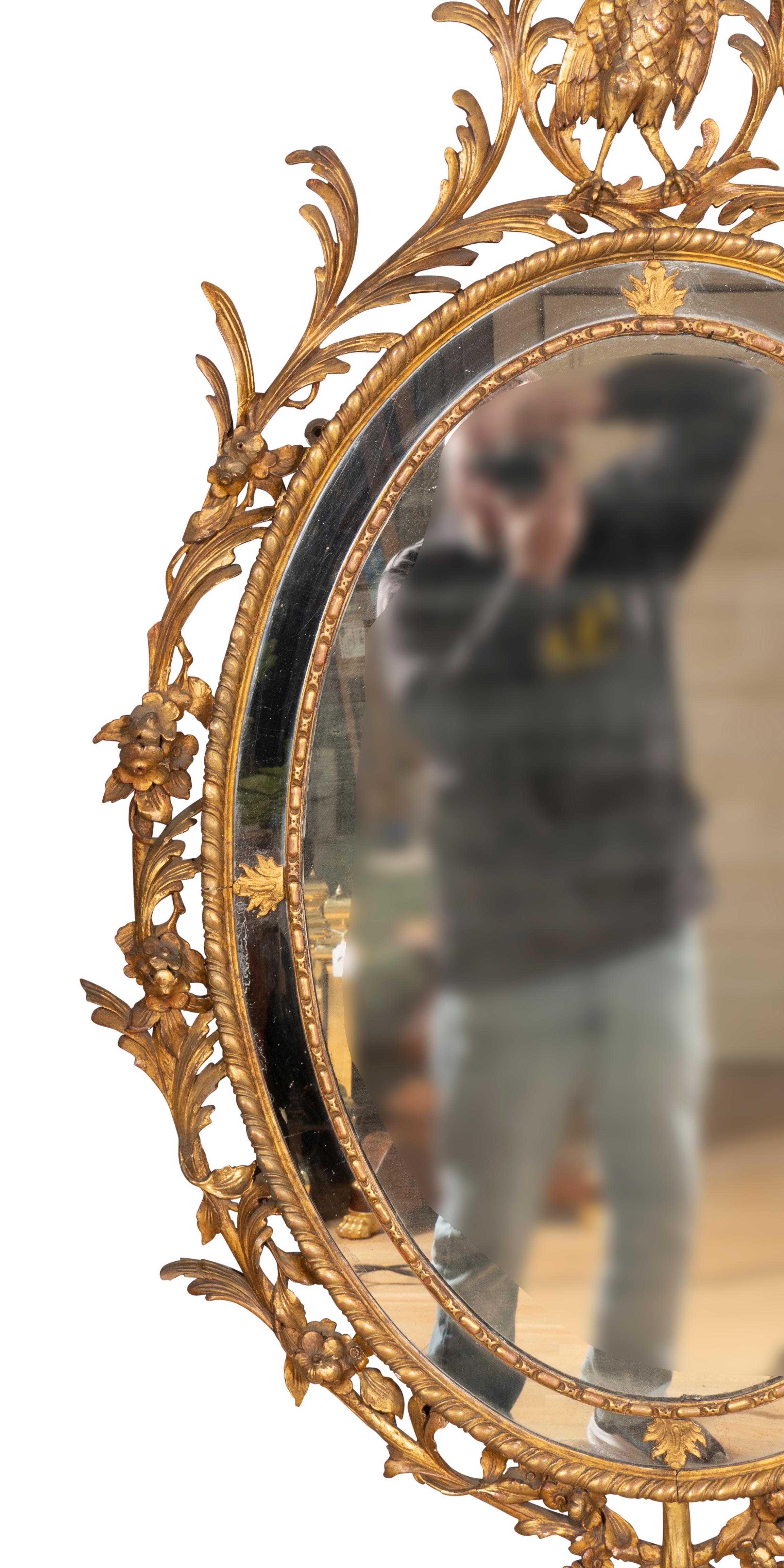 Late 18th Century Pair of George III Style Giltwood Mirrors For Sale