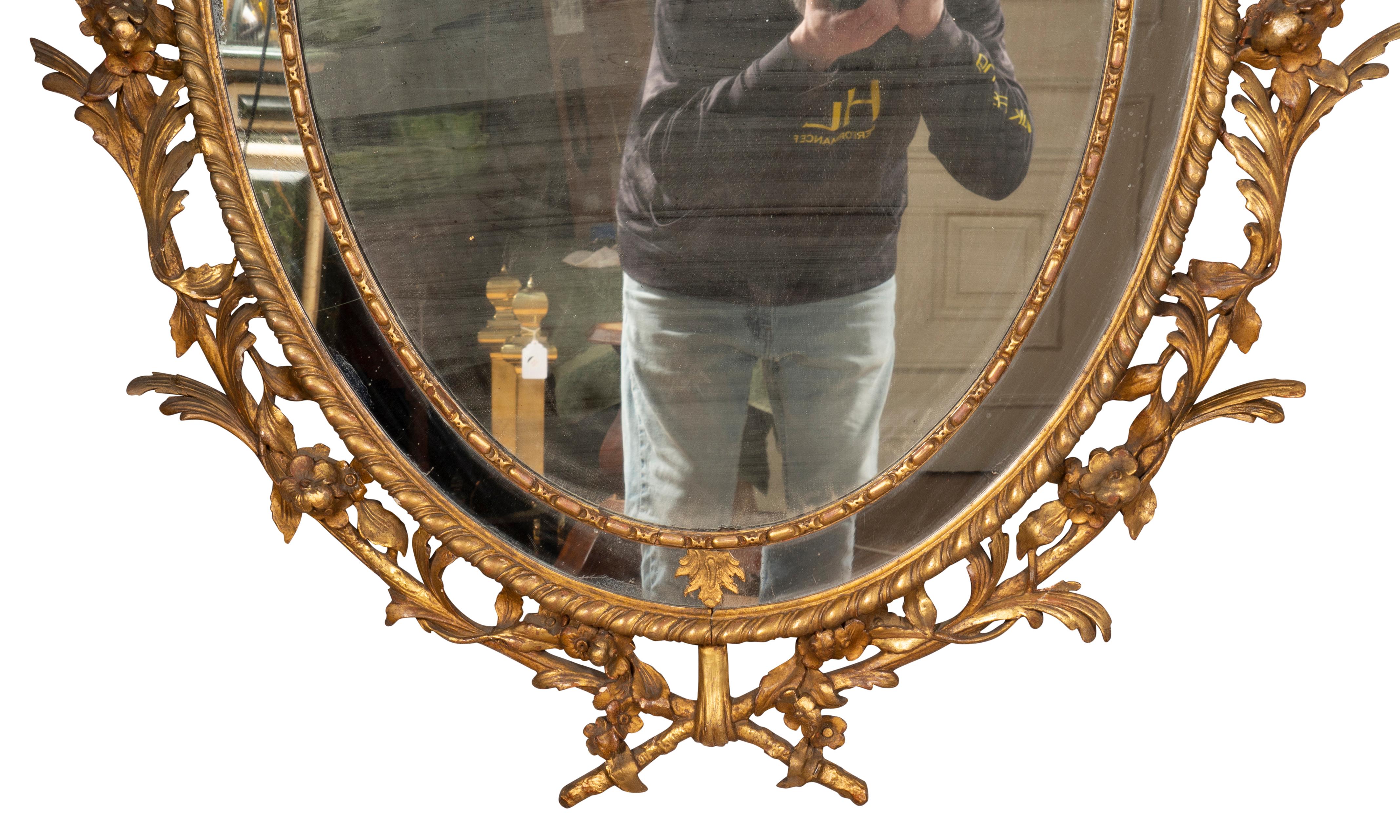 Pair of George III Style Giltwood Mirrors For Sale 1
