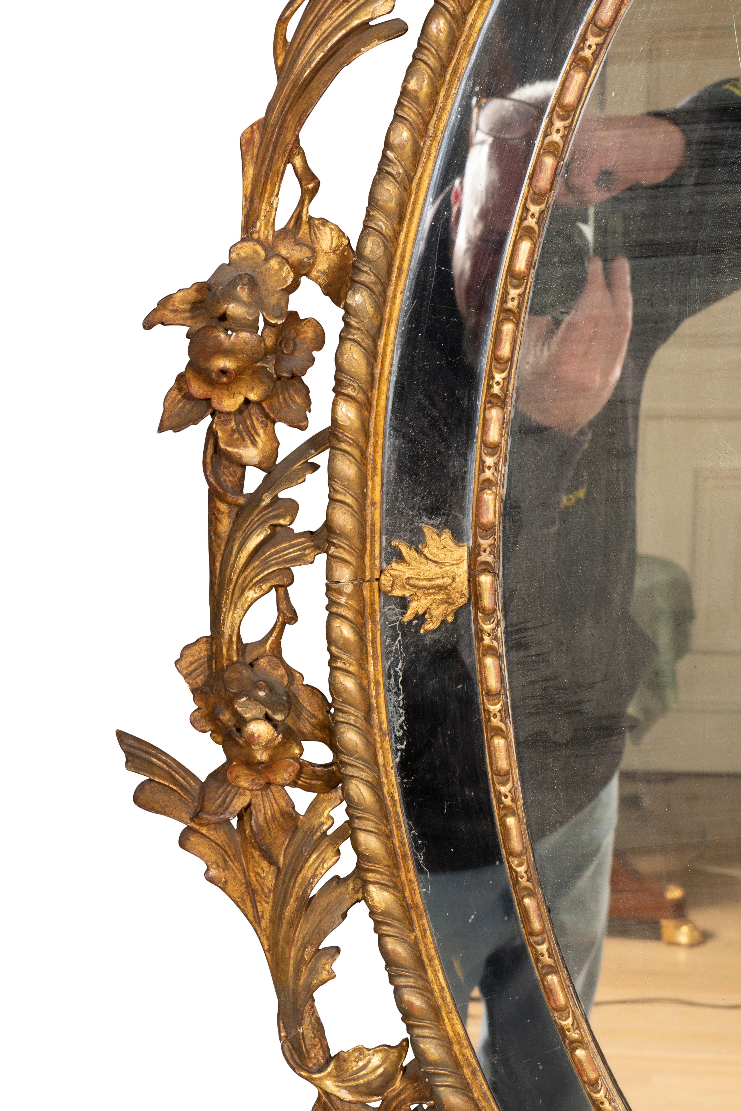 Pair of George III Style Giltwood Mirrors For Sale 3