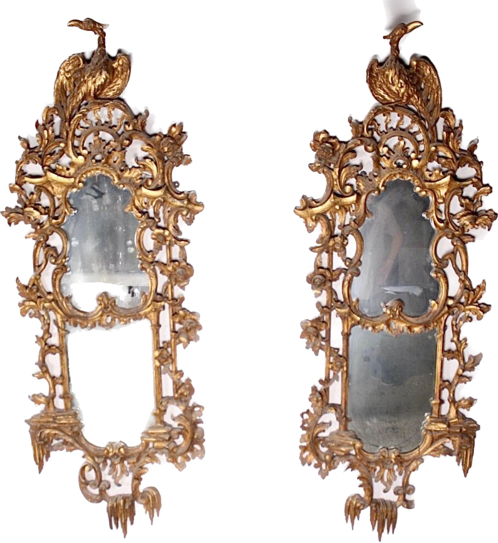 Pair of George III Style Giltwood Pier Mirrors 3