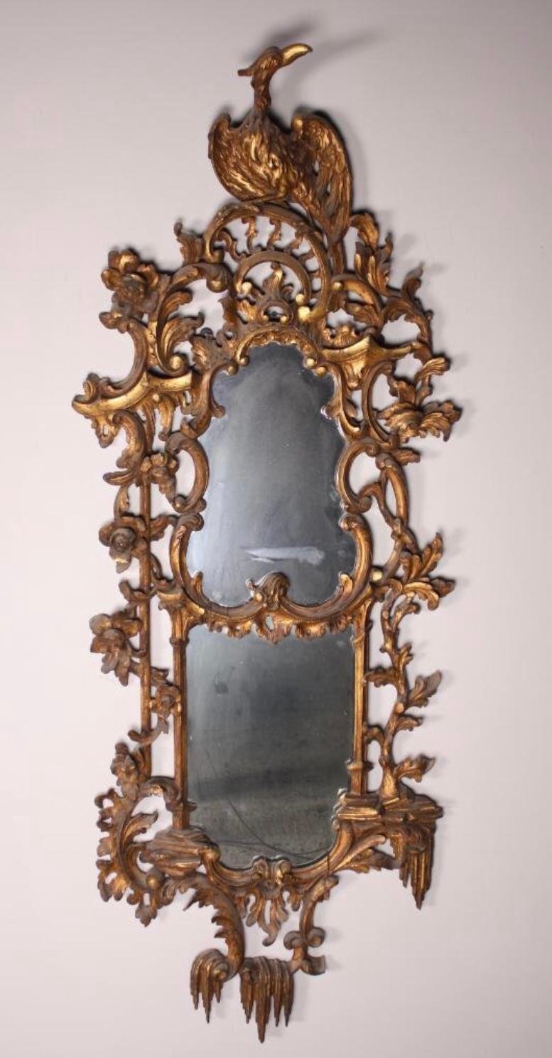 English Pair of George III Style Giltwood Pier Mirrors