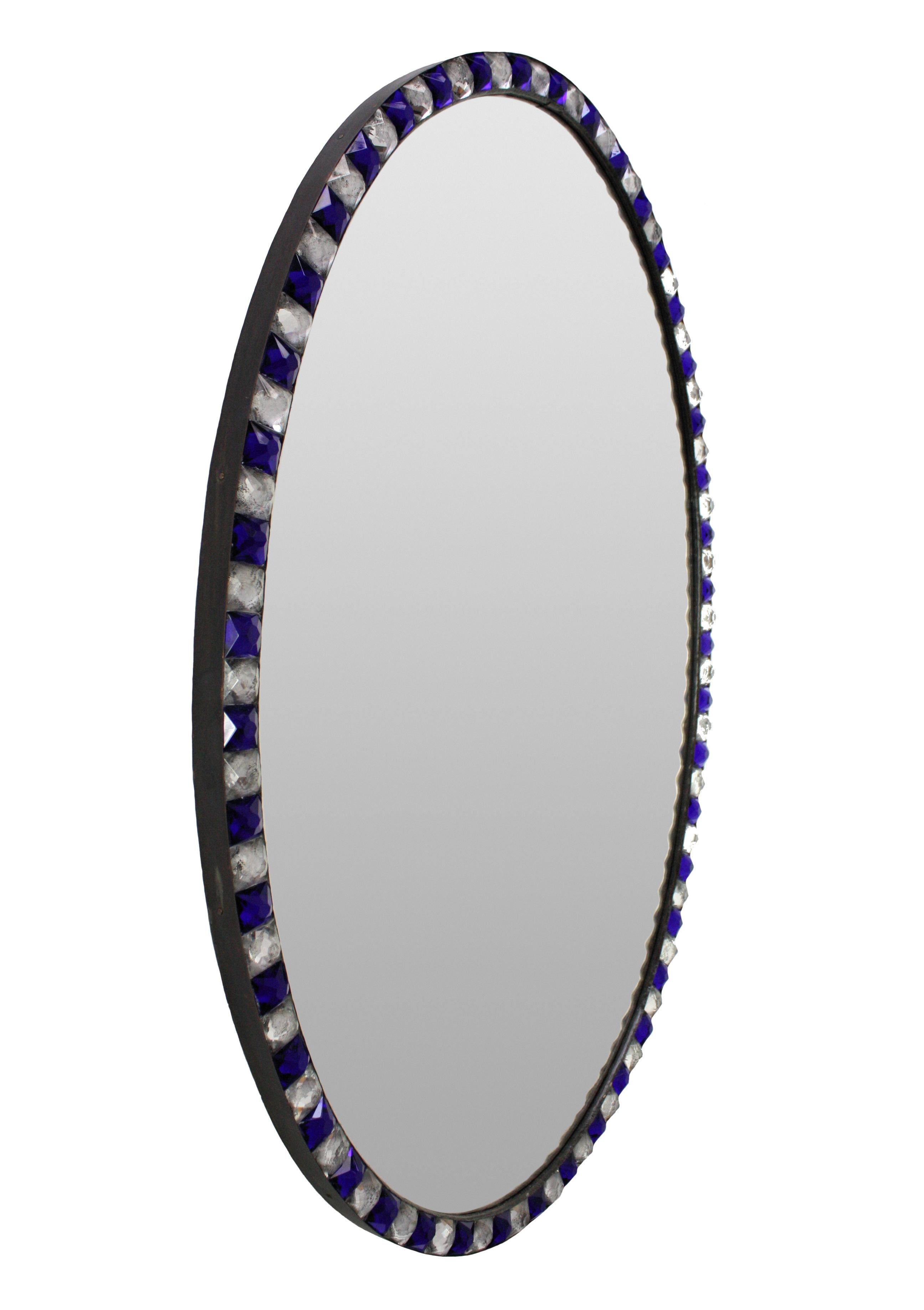 Georgian Pair of George III Style Irish Mirrors in Rock Crystal