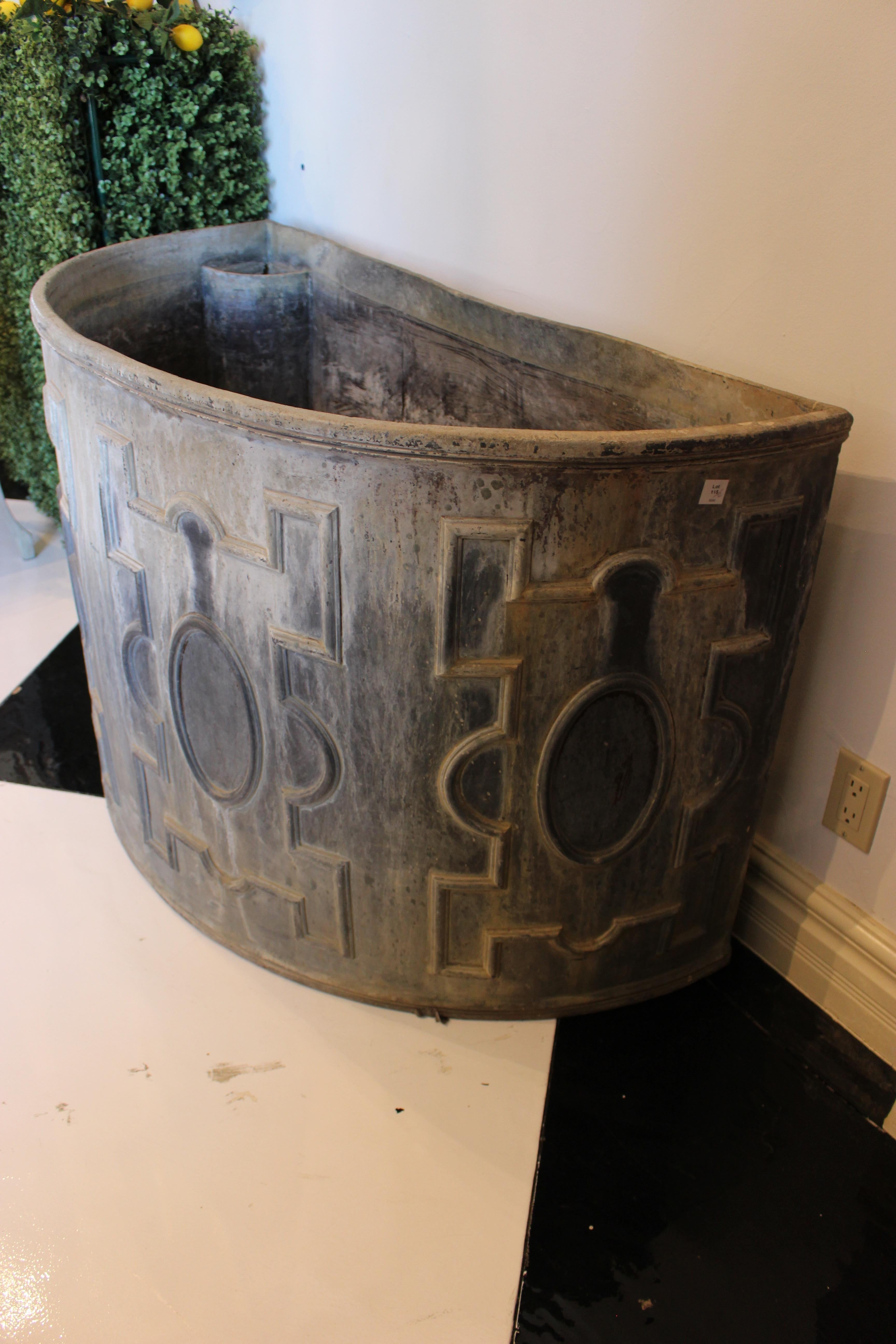 18th Century and Earlier Pair of George III Style Lead Demilune Cisterns For Sale