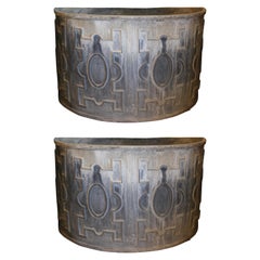 Used Pair of George III Style Lead Demilune Cisterns