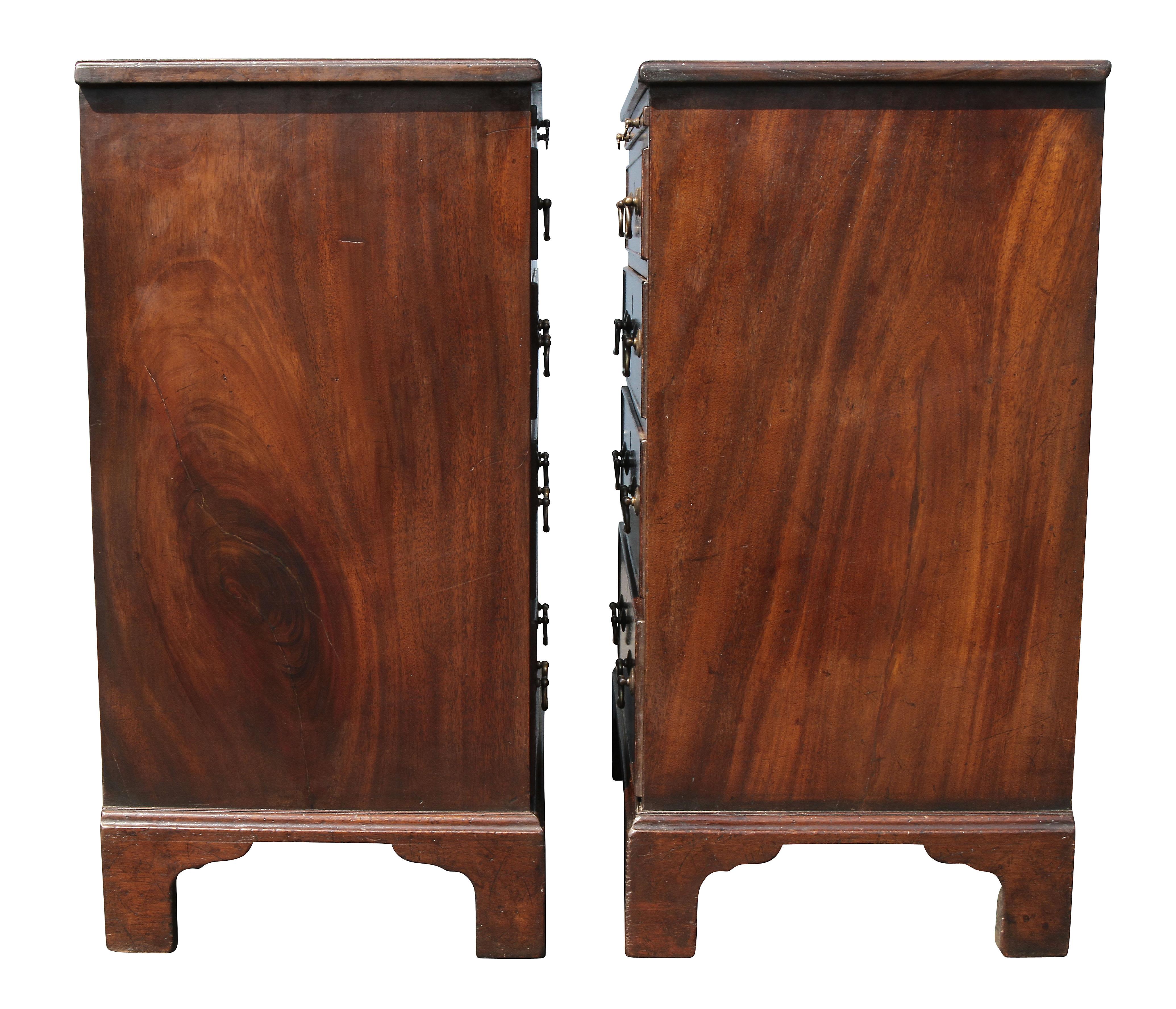 Pair of George III Style Mahogany Bachelor Chests of Drawers 3