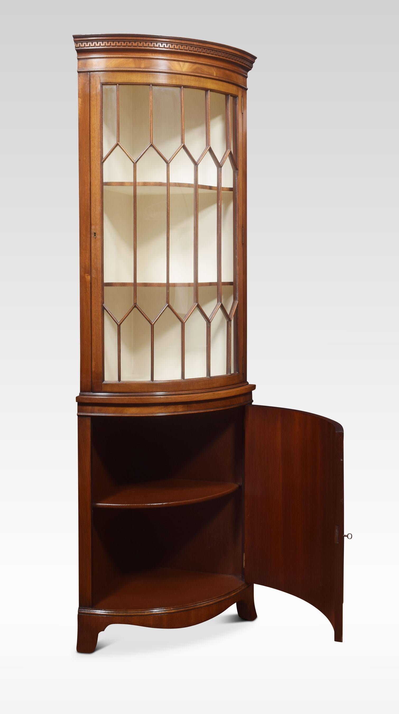 Pair of George III Style Mahogany Corner Cabinets 1