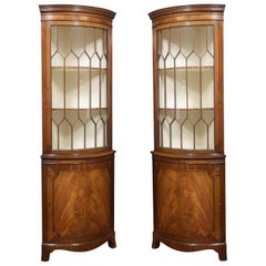 Pair of George III Style Mahogany Corner Cabinets
