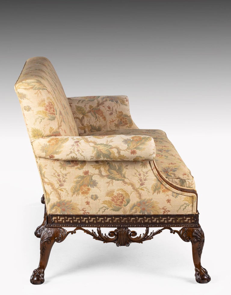 Pair of III Style Mahogany Framed Sofas For Sale at 1stdibs