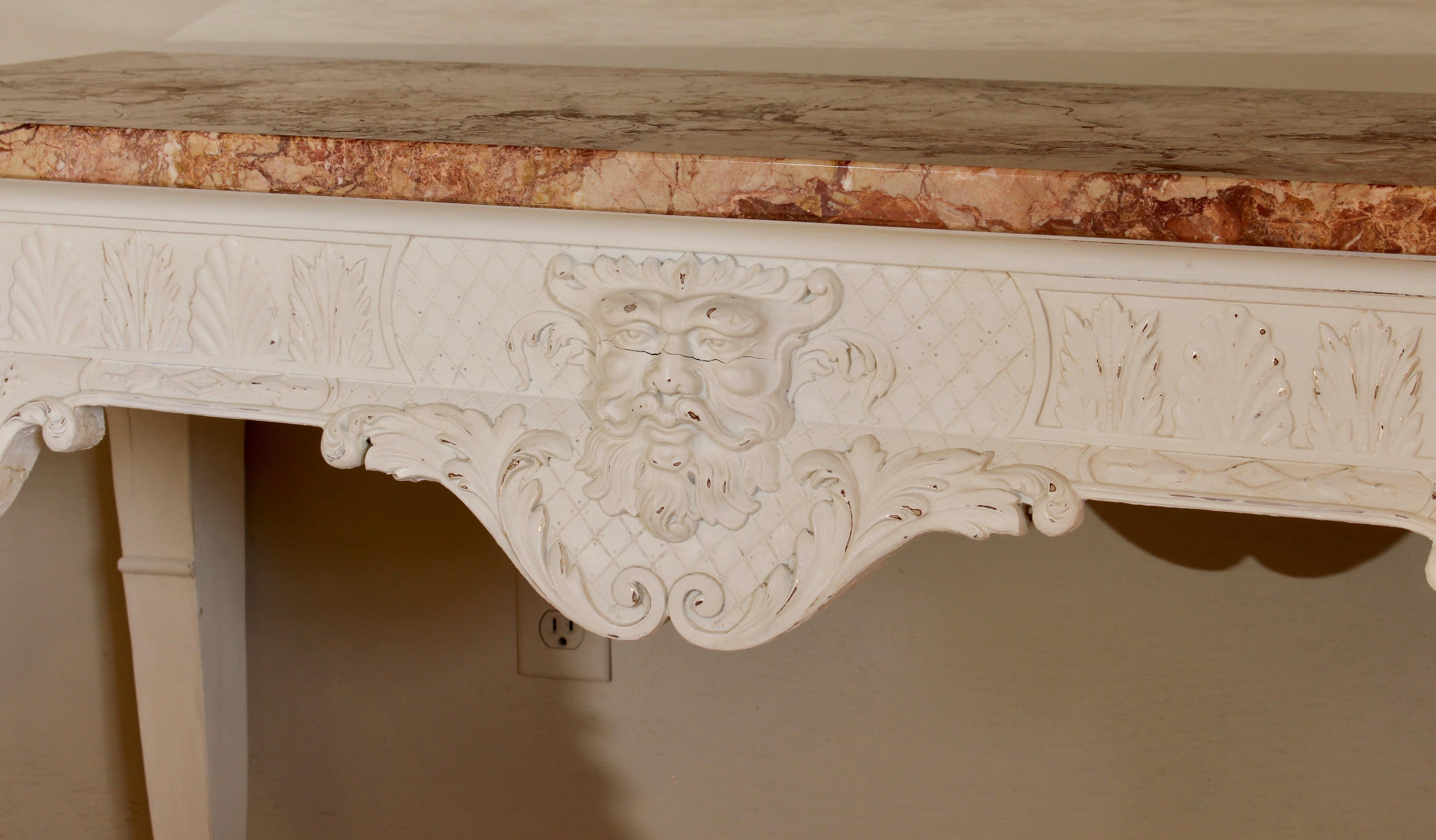 Pair of George III Style Marble-Top Console Tables 2