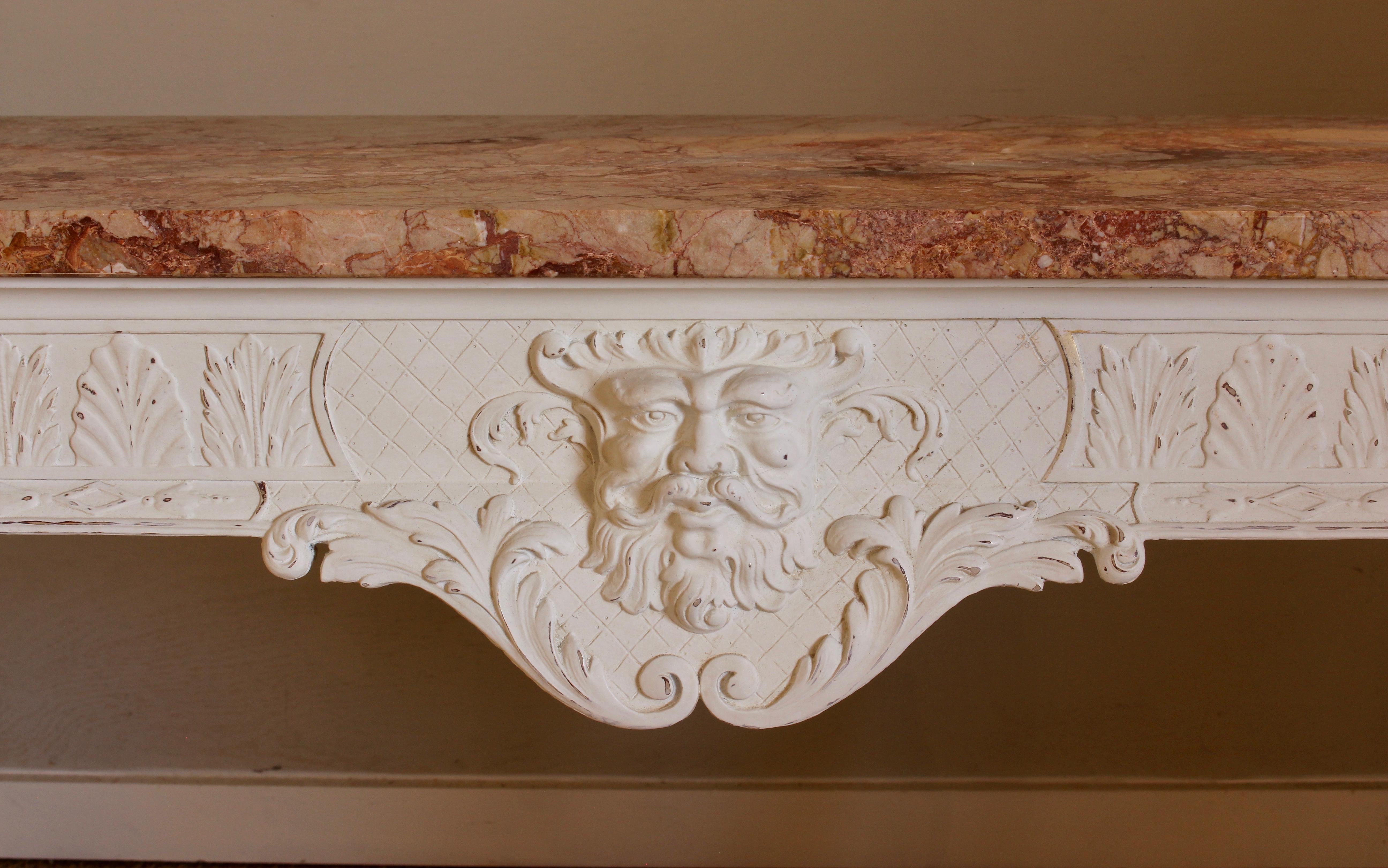 Pair of George III Style Marble-Top Console Tables 3