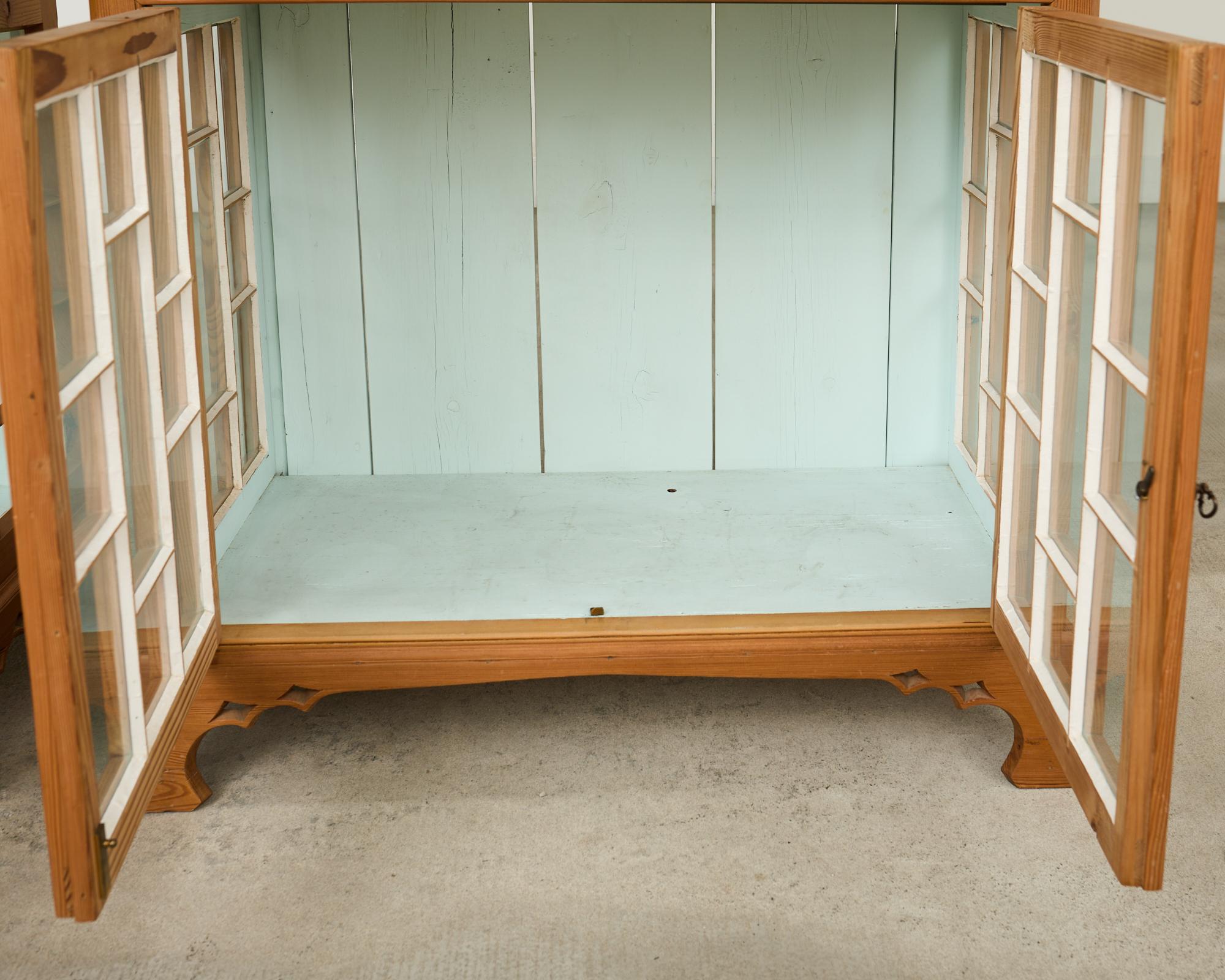 Pair of George III Style Pine Chinese Chippendale Bookcases For Sale 10