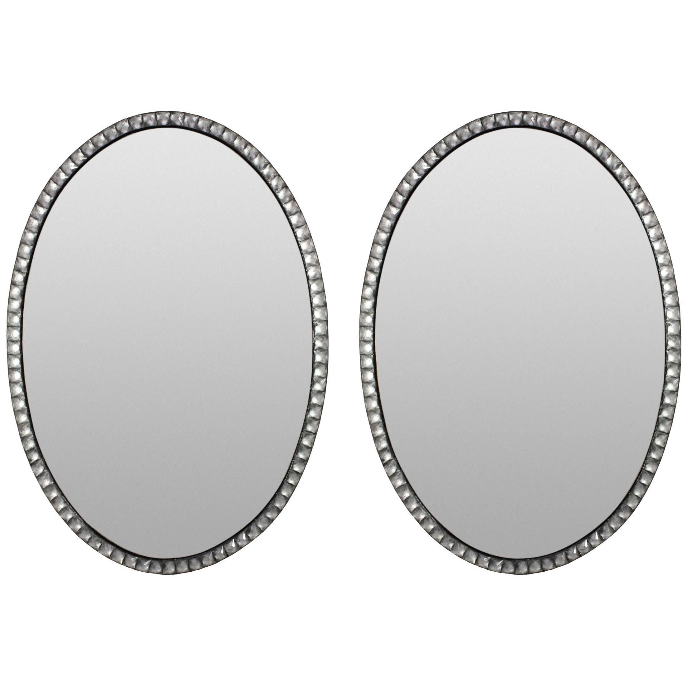 Pair of George III style studded Irish Mirrors