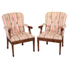 Pair of George III Style Tufted Armchairs