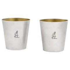 Pair of George III Tot Beakers Made in London by John Emes, 1801