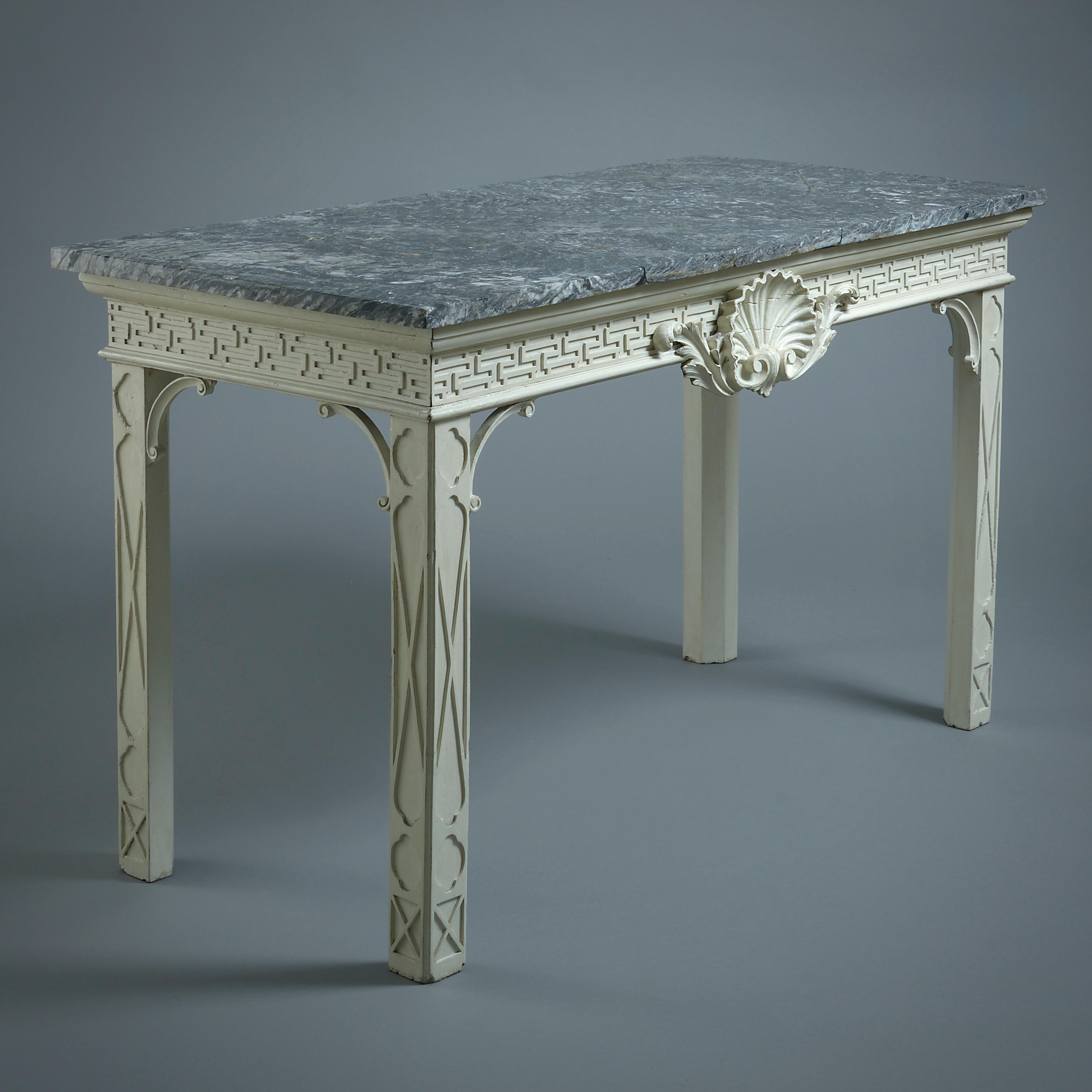 Pair of George III White-Painted Side Tables In Good Condition For Sale In London, GB