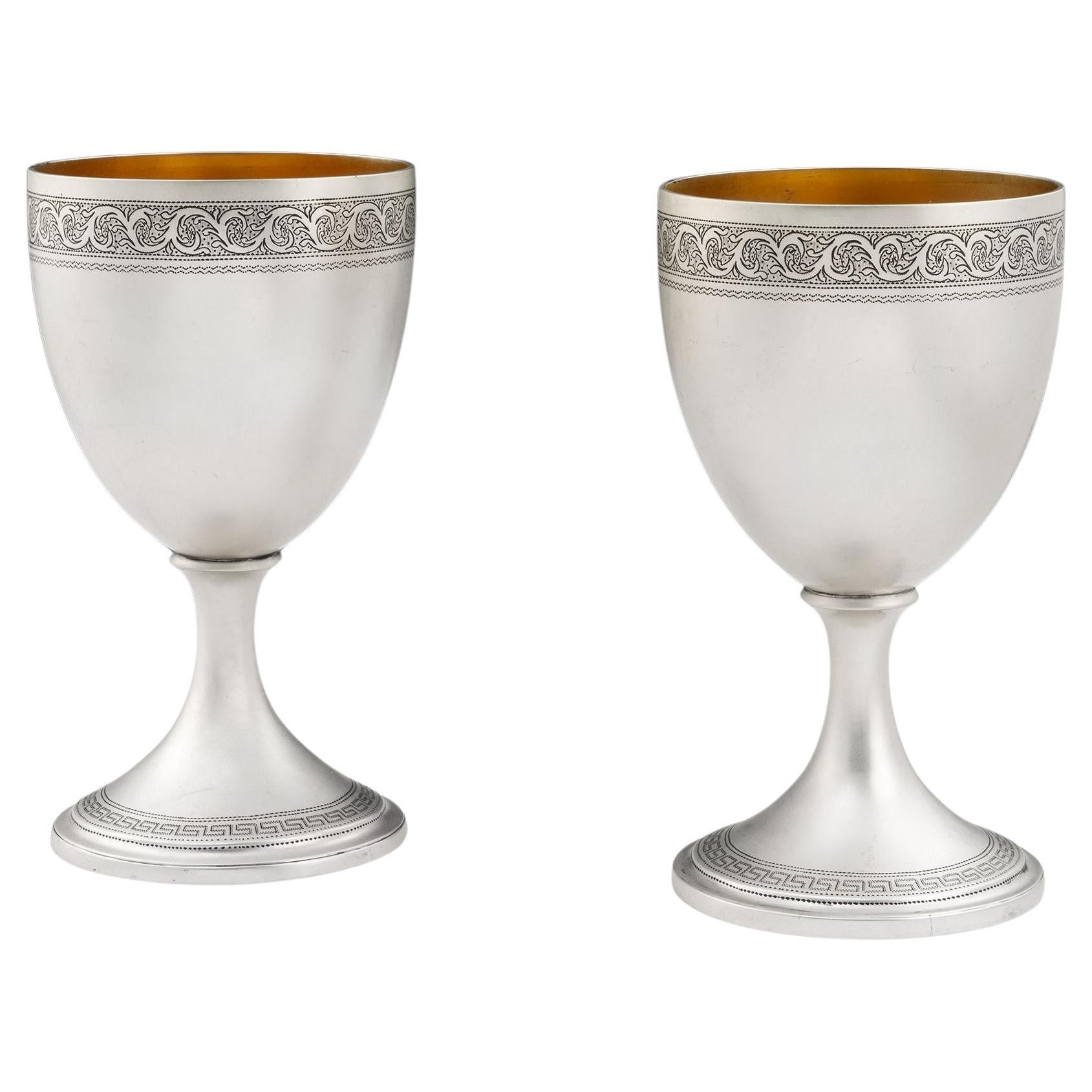 Pair of George III Wine Goblets Made in Edinburgh by James Douglas, 1806 For Sale
