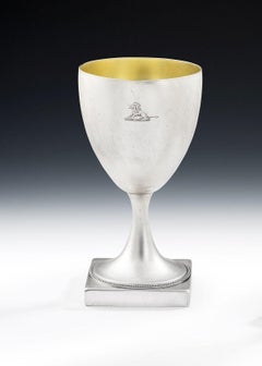 Pair of George III Wine Goblets Made in London by Hester Bateman, 1788