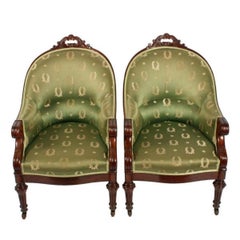 Pair of George IV Library Arm Chairs, 19th Century