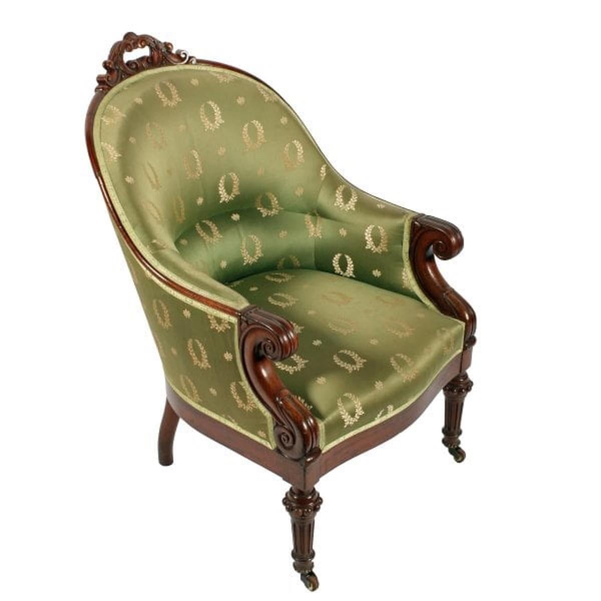 Pair of George IV Library Arm Chairs, 19th Century  In Good Condition For Sale In Southall, GB