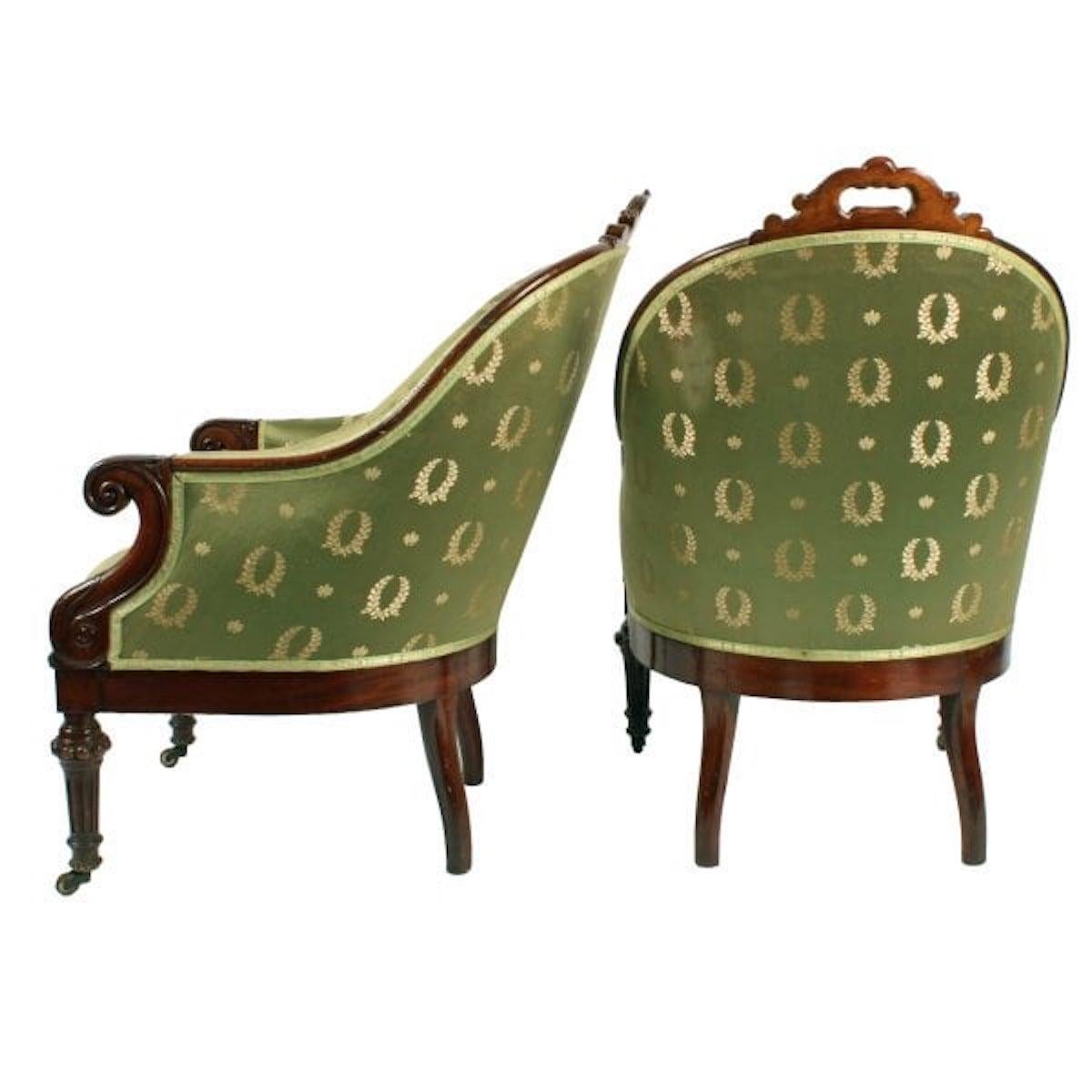 English Pair of George IV Library Arm Chairs, Early 19th Century For Sale