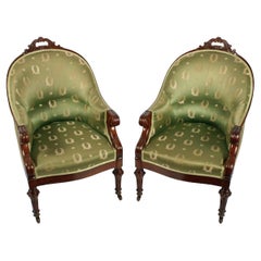 Antique Pair of George IV Library Arm Chairs, Early 19th Century