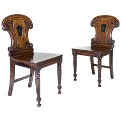 Pair of George iv Mahogany Hall Chairs