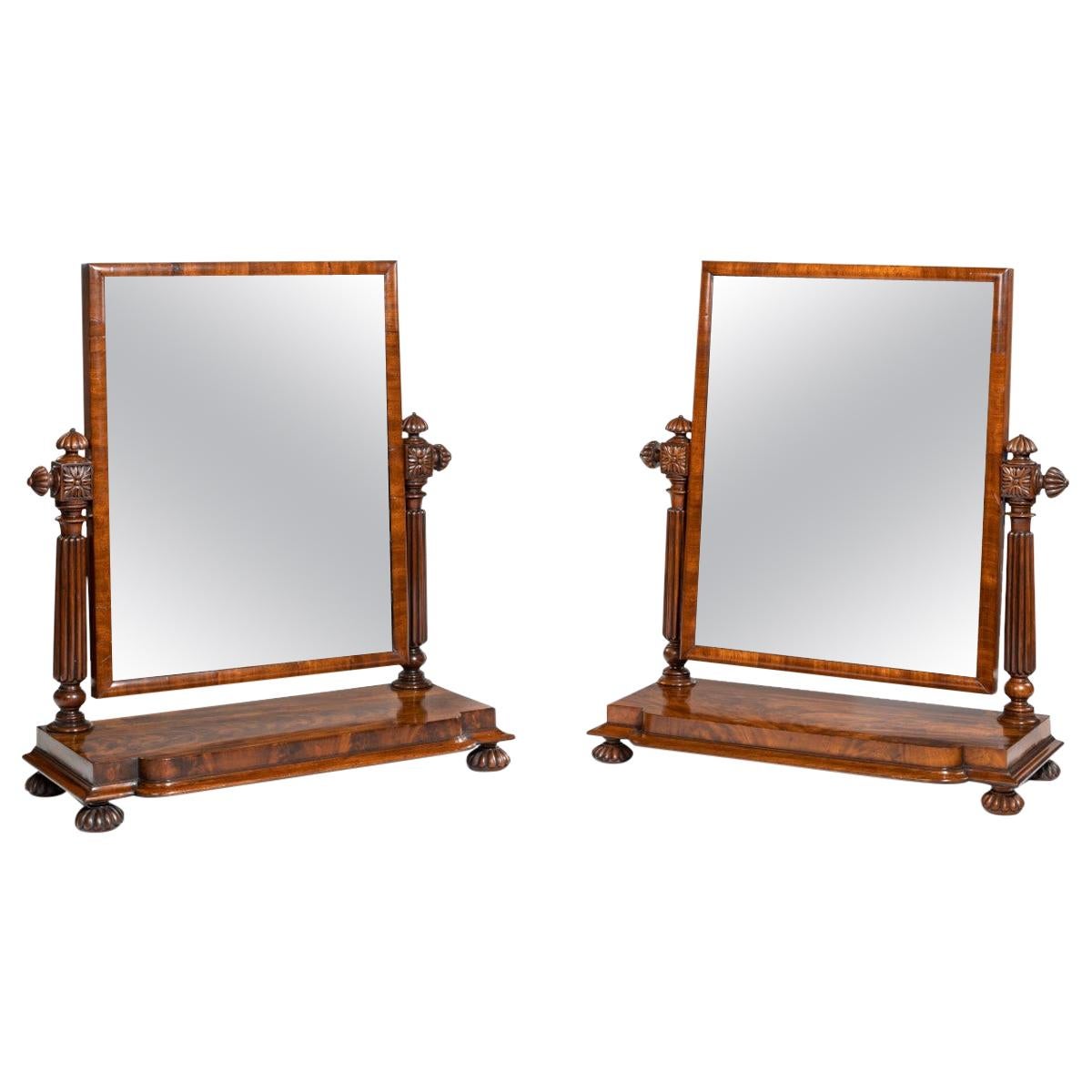 Pair of George IV Mahogany Table Mirrors Attributed to Gillows