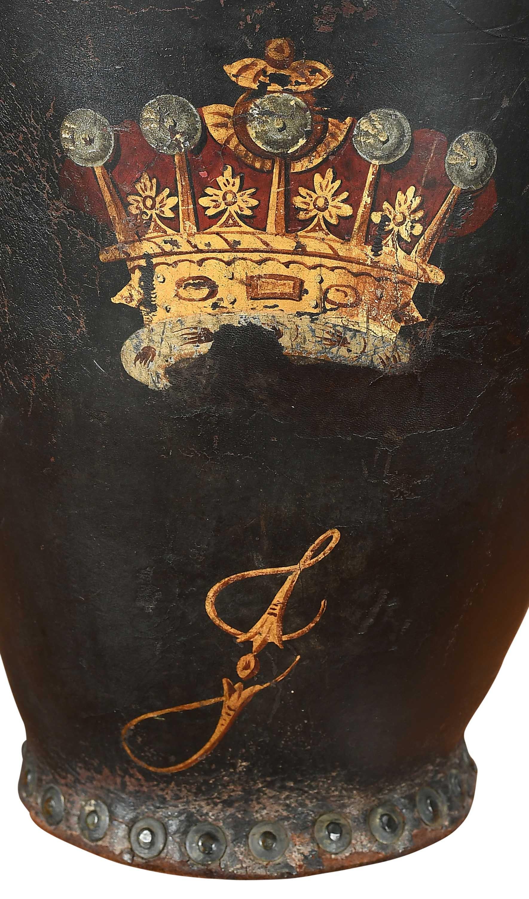 Coppia di secchi da fuoco di epoca Giorgio IV In condizioni discrete in vendita a Harrodsburg, KY