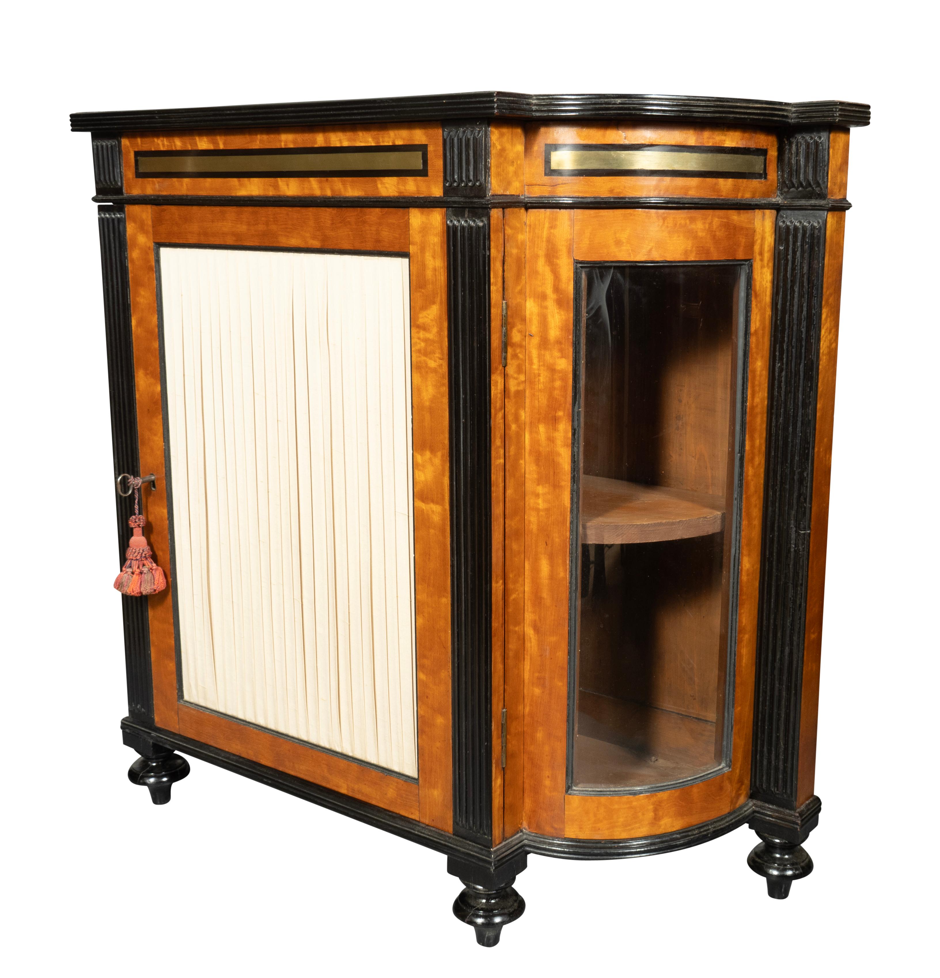 Pair Of George IV Satinwood And Ebonized Cabinets For Sale 6