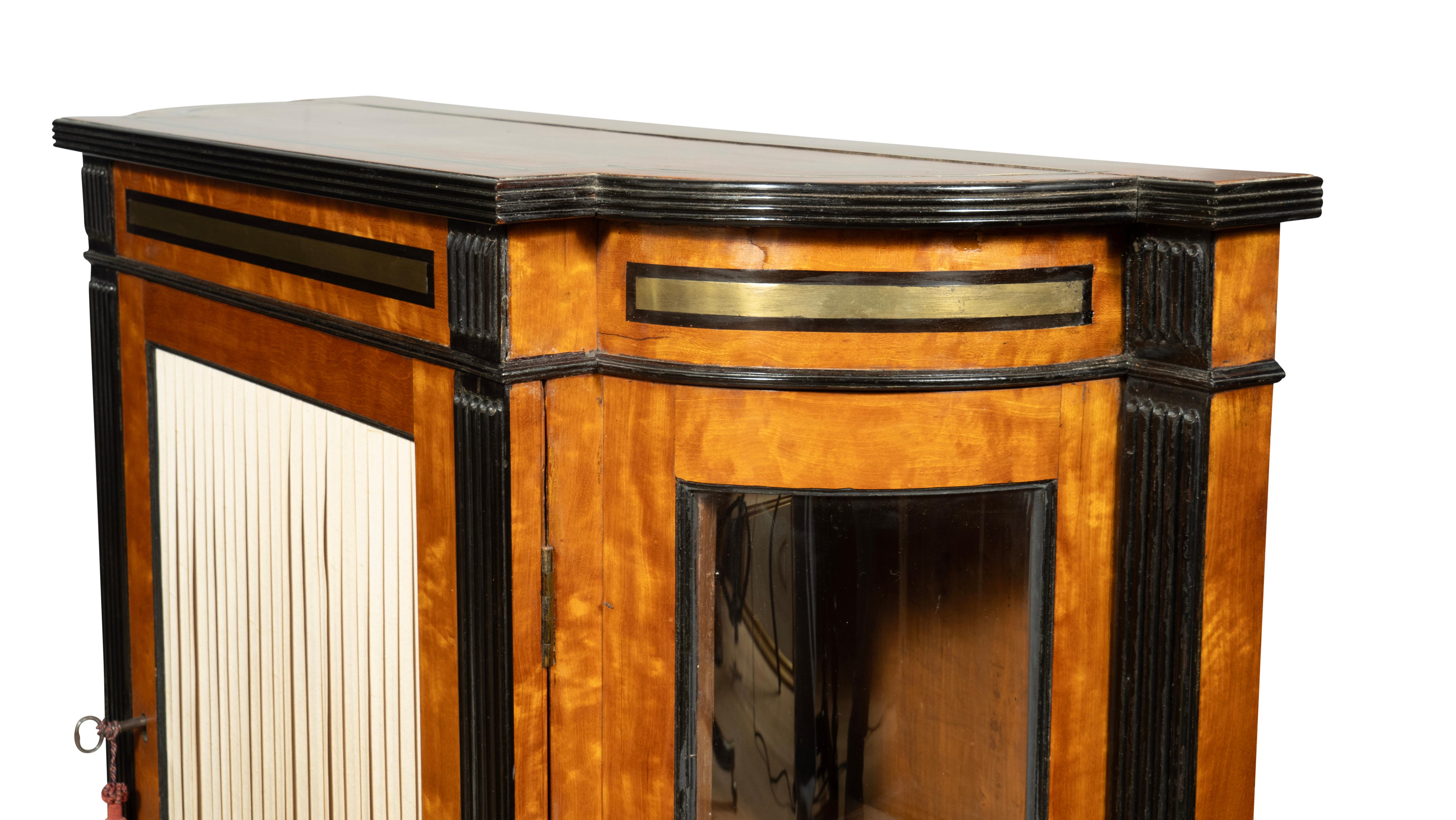 Pair Of George IV Satinwood And Ebonized Cabinets For Sale 8