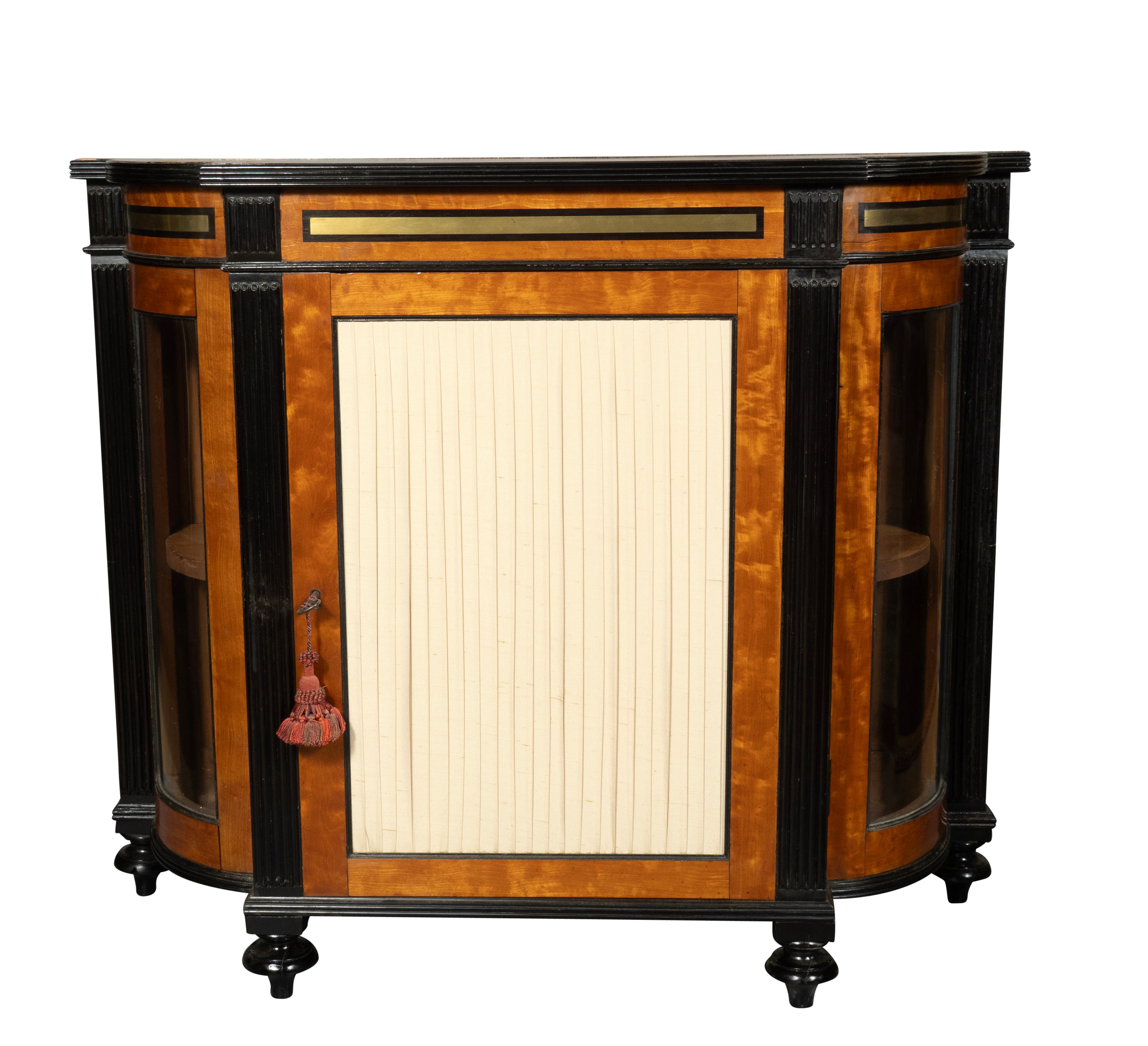 Mid-19th Century Pair Of George IV Satinwood And Ebonized Cabinets For Sale