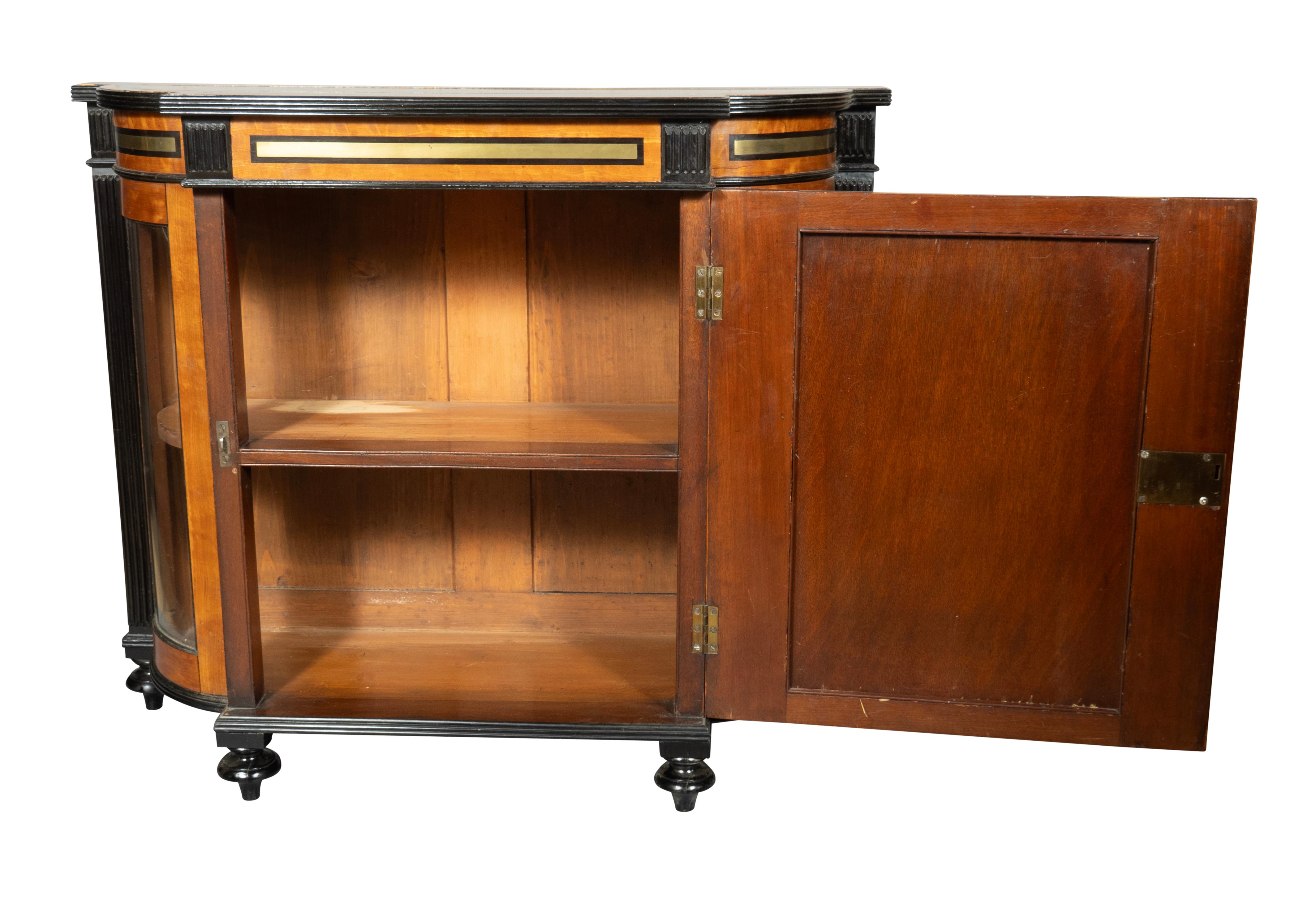 Pair Of George IV Satinwood And Ebonized Cabinets For Sale 1