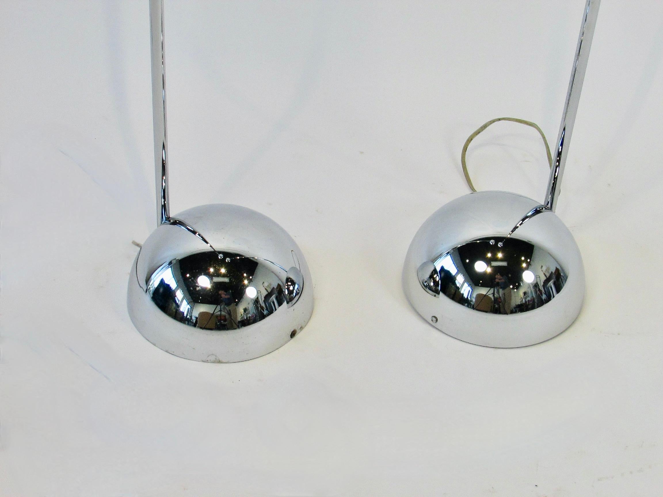 Pair of George Kovacs Post Modern Chrome Torchieres 1