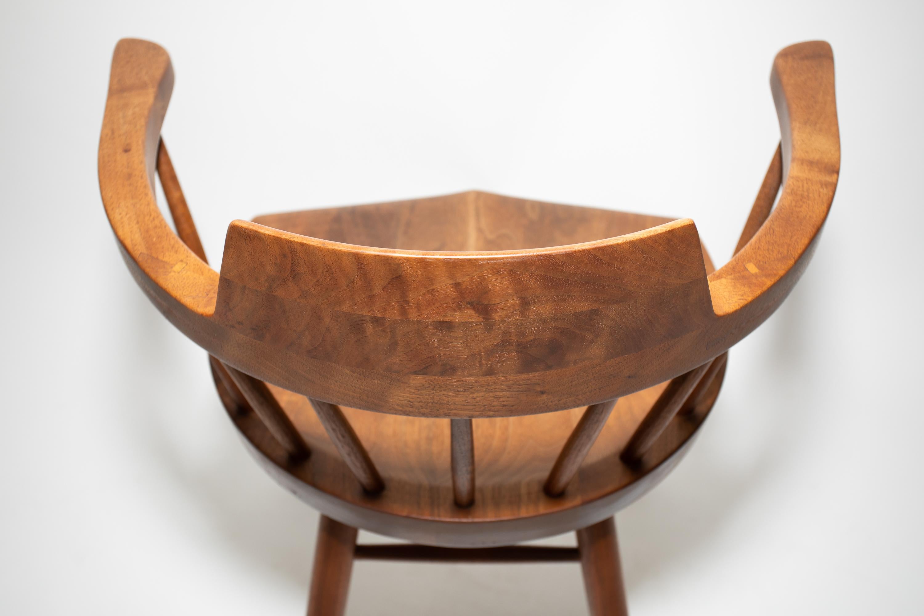 Walnut Pair of George Nakashima Captain's Chairs For Sale