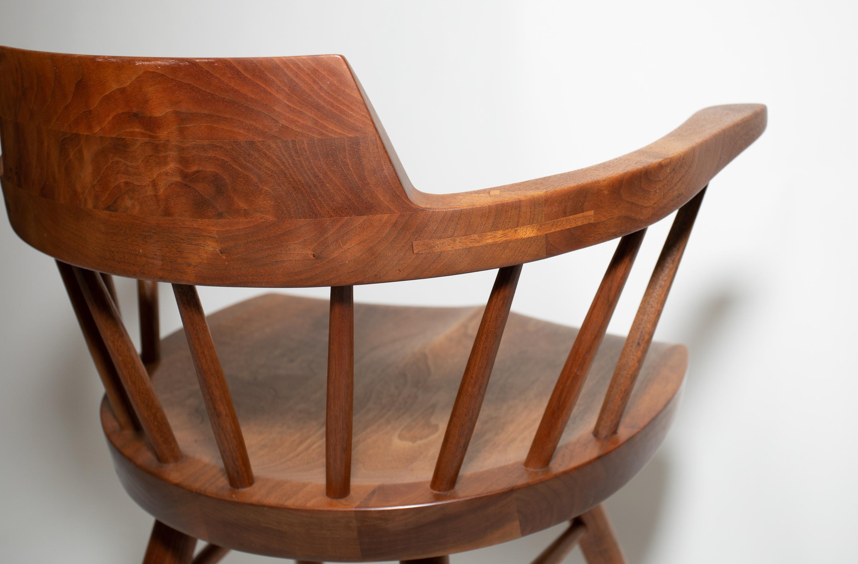 Pair of George Nakashima Captain's Chairs For Sale 1
