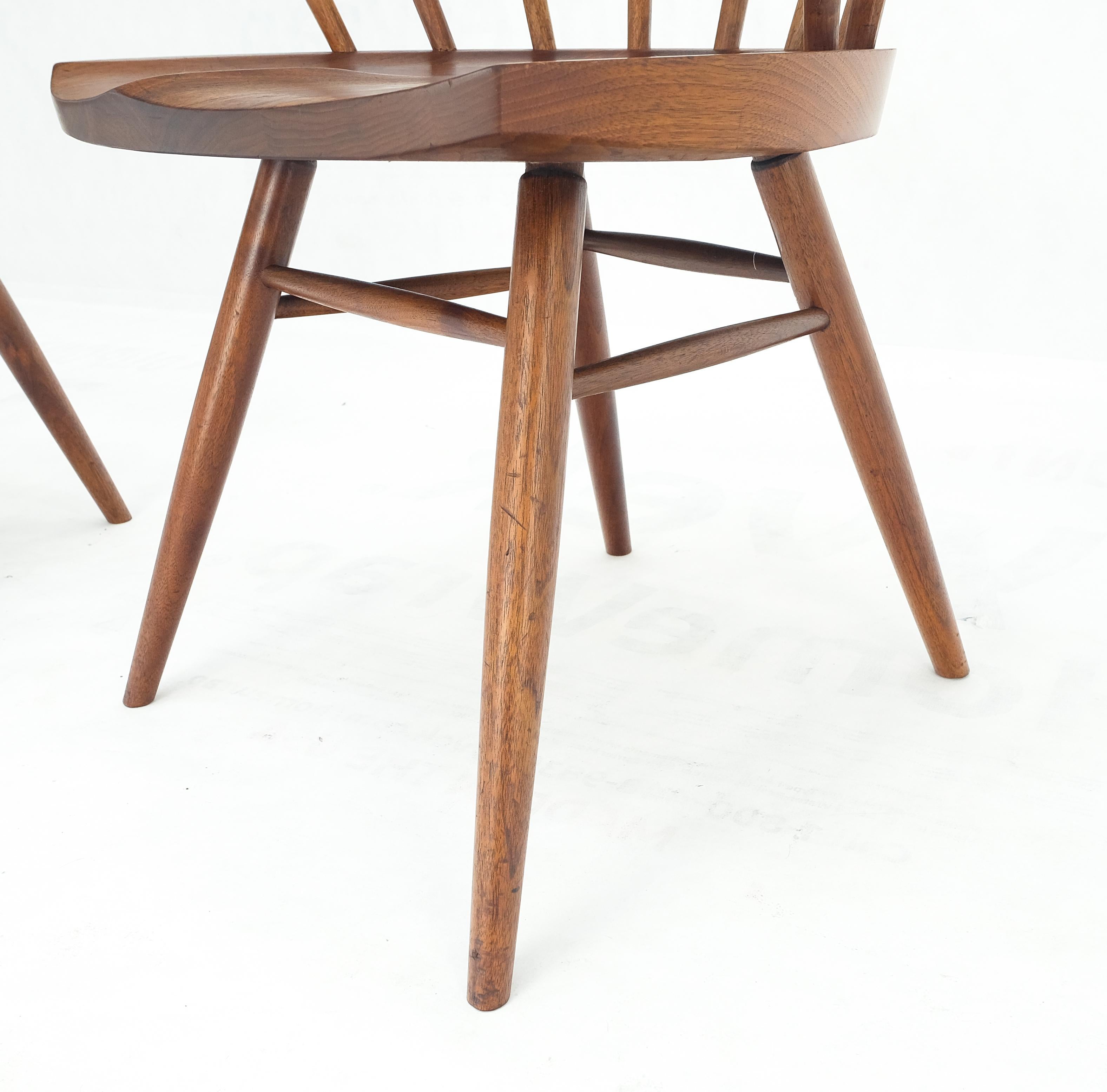 Pair of George Nakashima Captain's Dining Chairs in Walnut For Sale 5