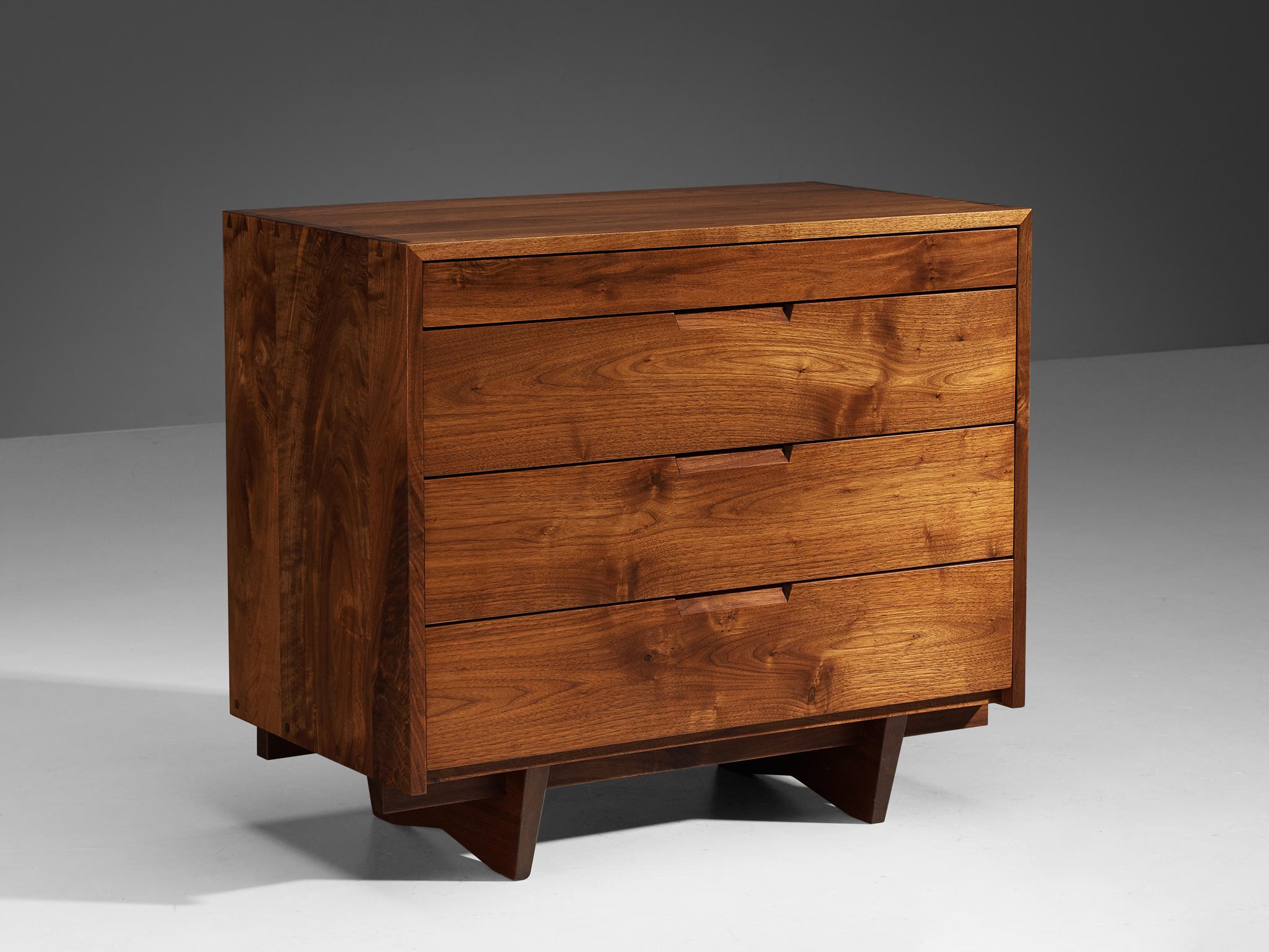Late 20th Century George Nakashima Pair of Chest of Drawers in American Black Walnut 