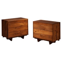 Pair of George Nakashima Chest of Drawers in American Black Walnut 
