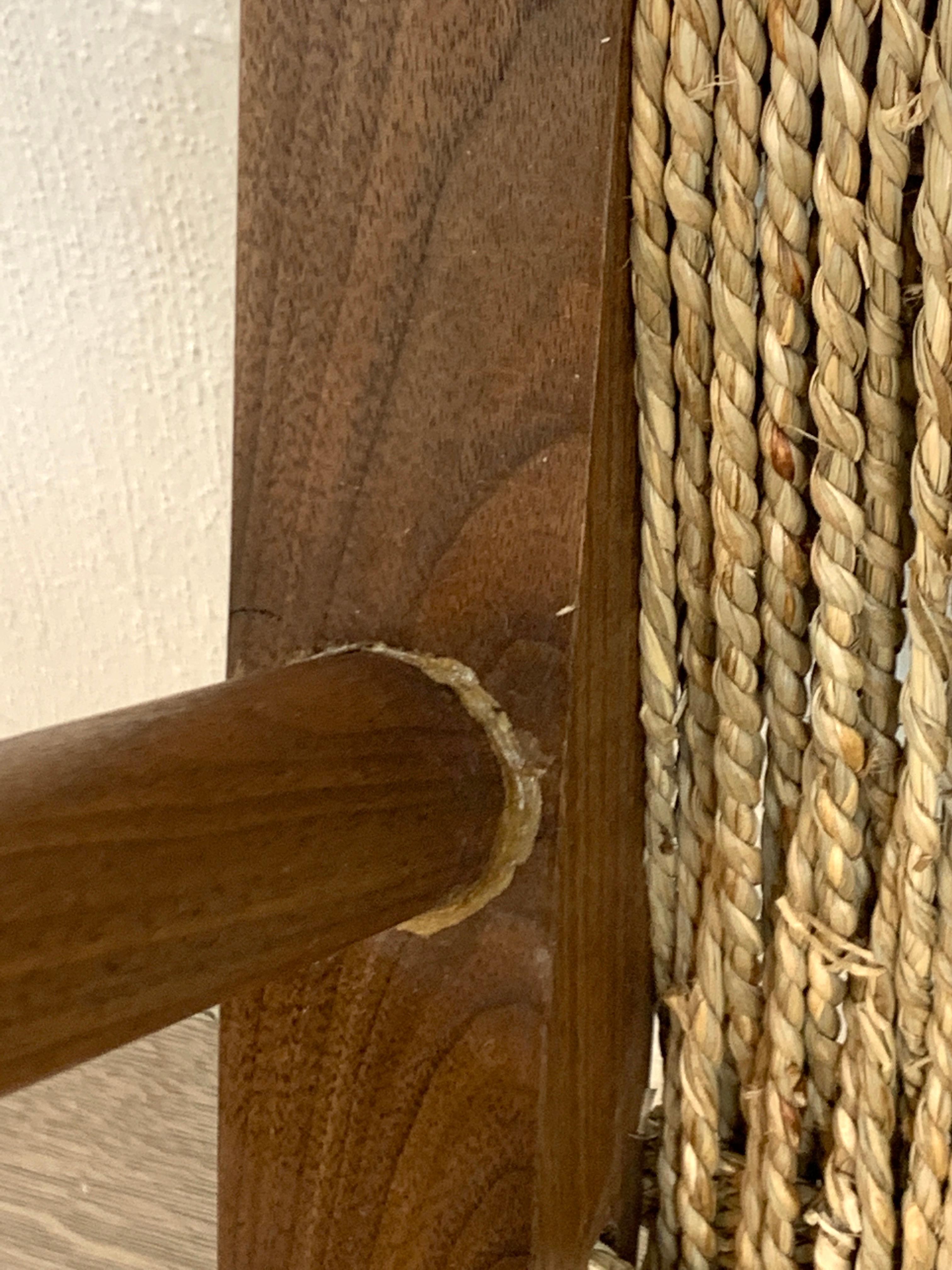 Seagrass Pair of George Nakashima Grass Seat Stools