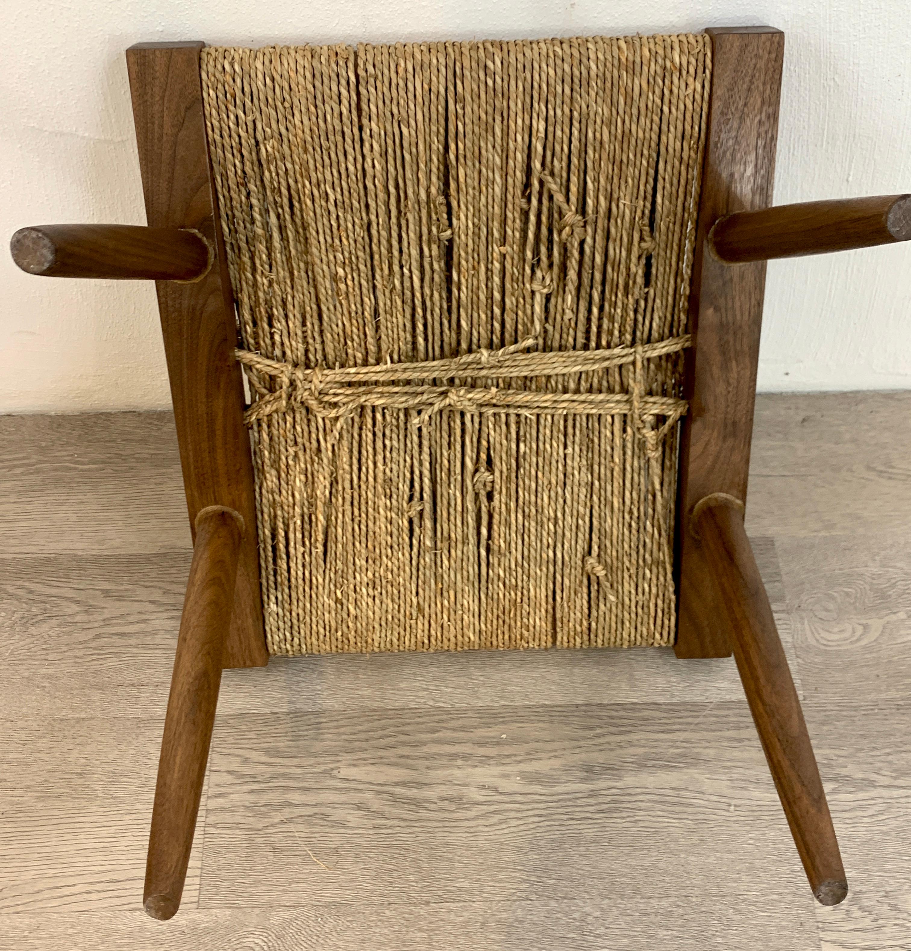 Pair of George Nakashima Grass Seat Stools 1