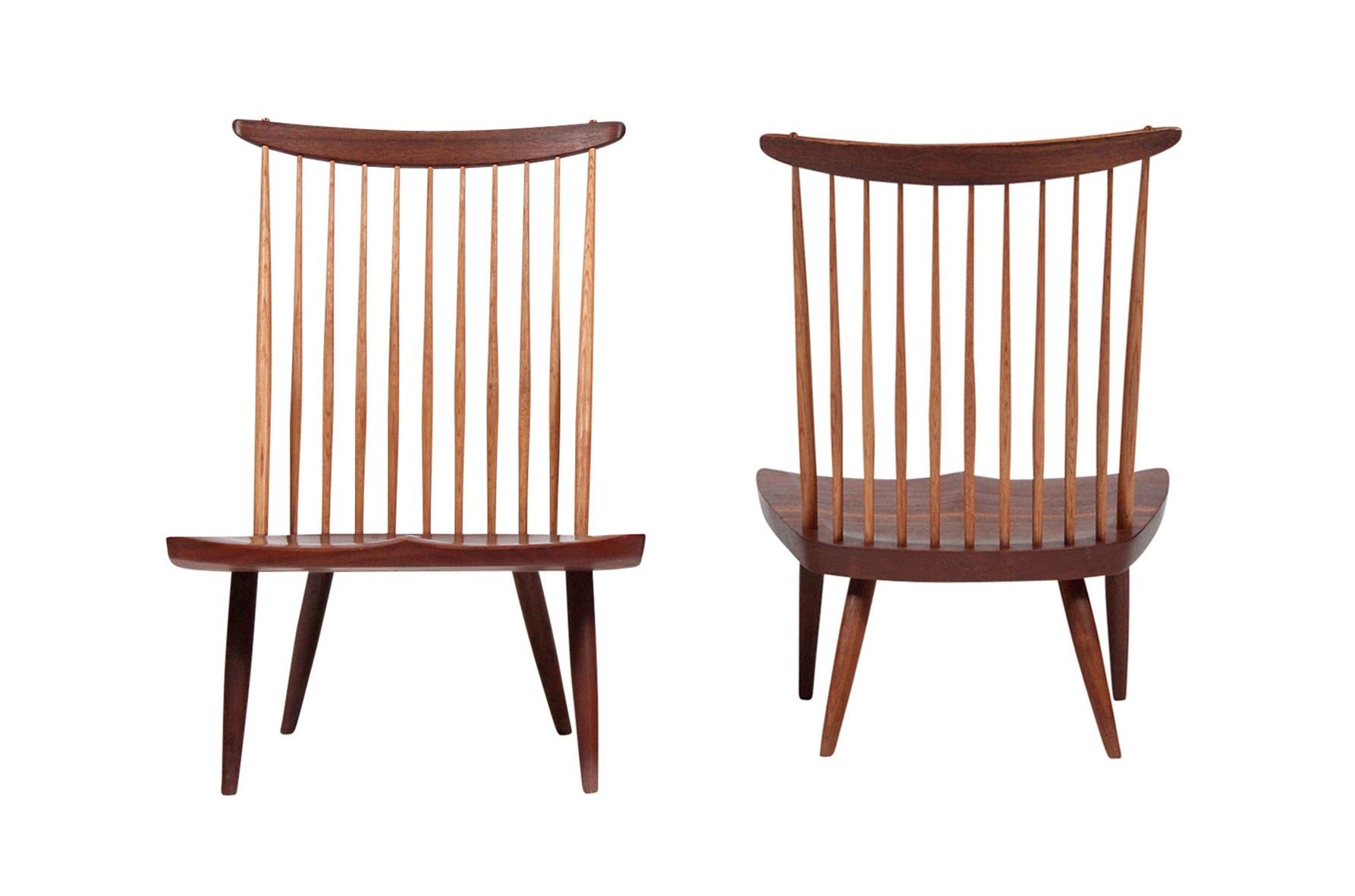 Mid-Century Modern Pair of George Nakashima Lounge Chairs, 1978