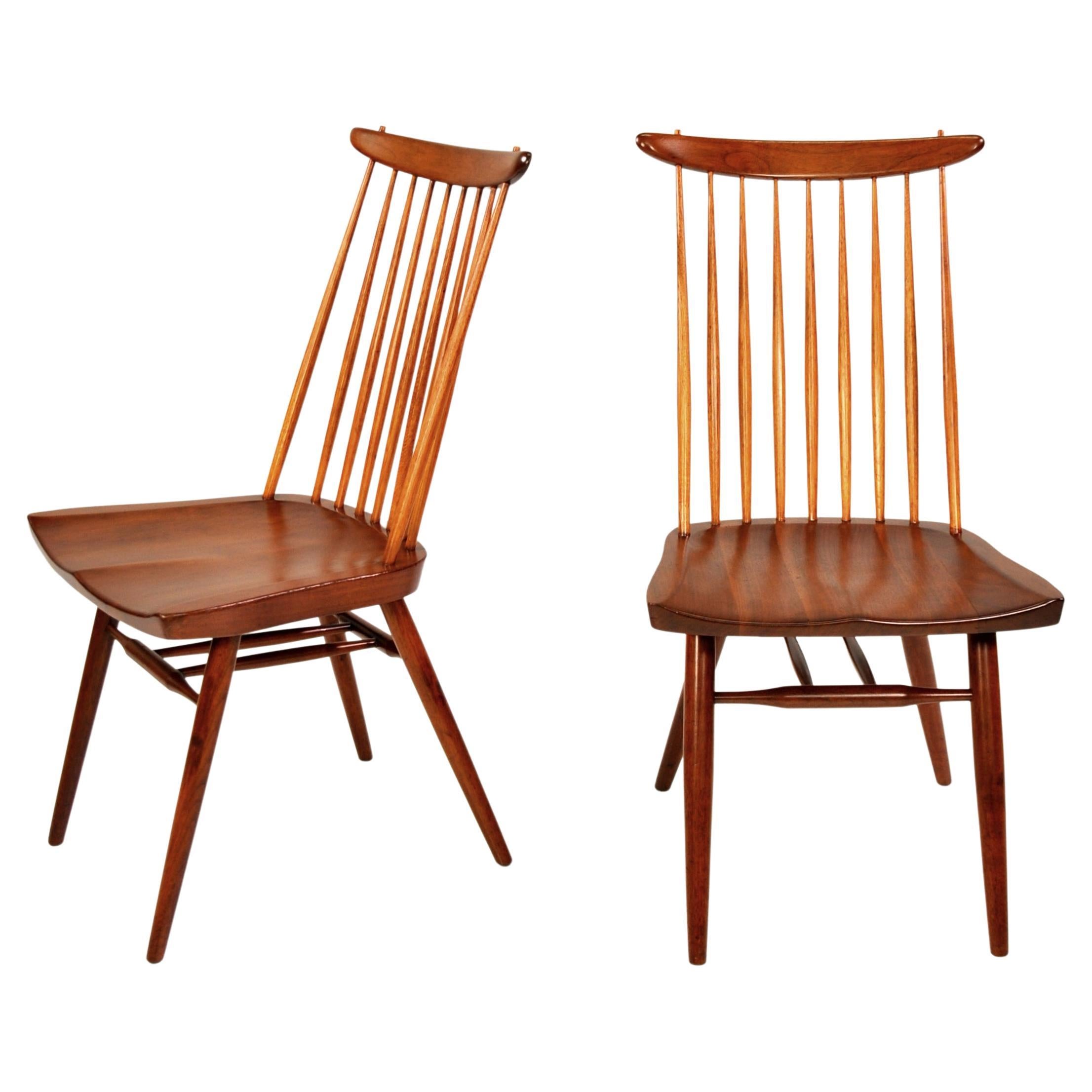 Hickory Pair of George Nakashima New Chairs For Sale