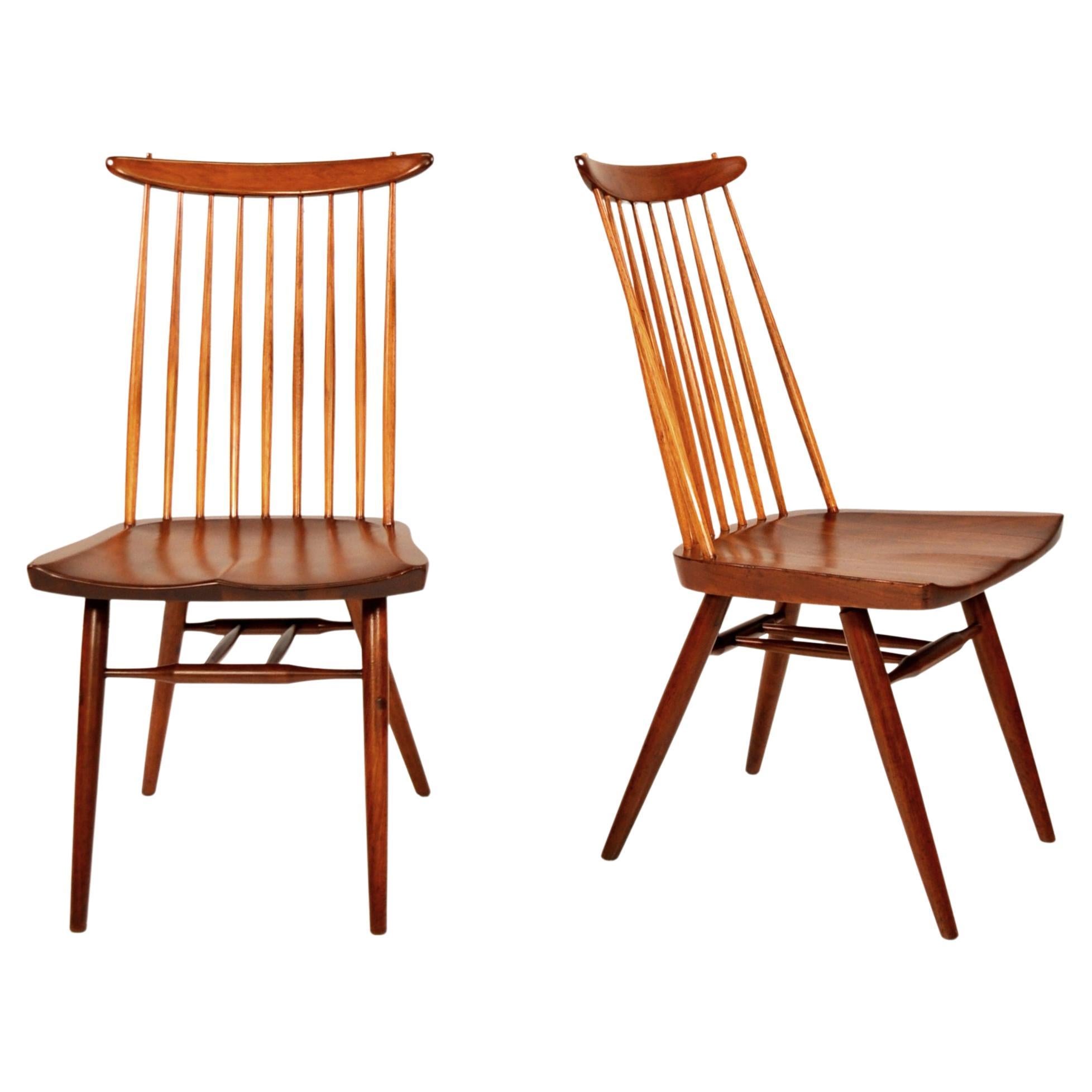 American Pair of George Nakashima New Chairs