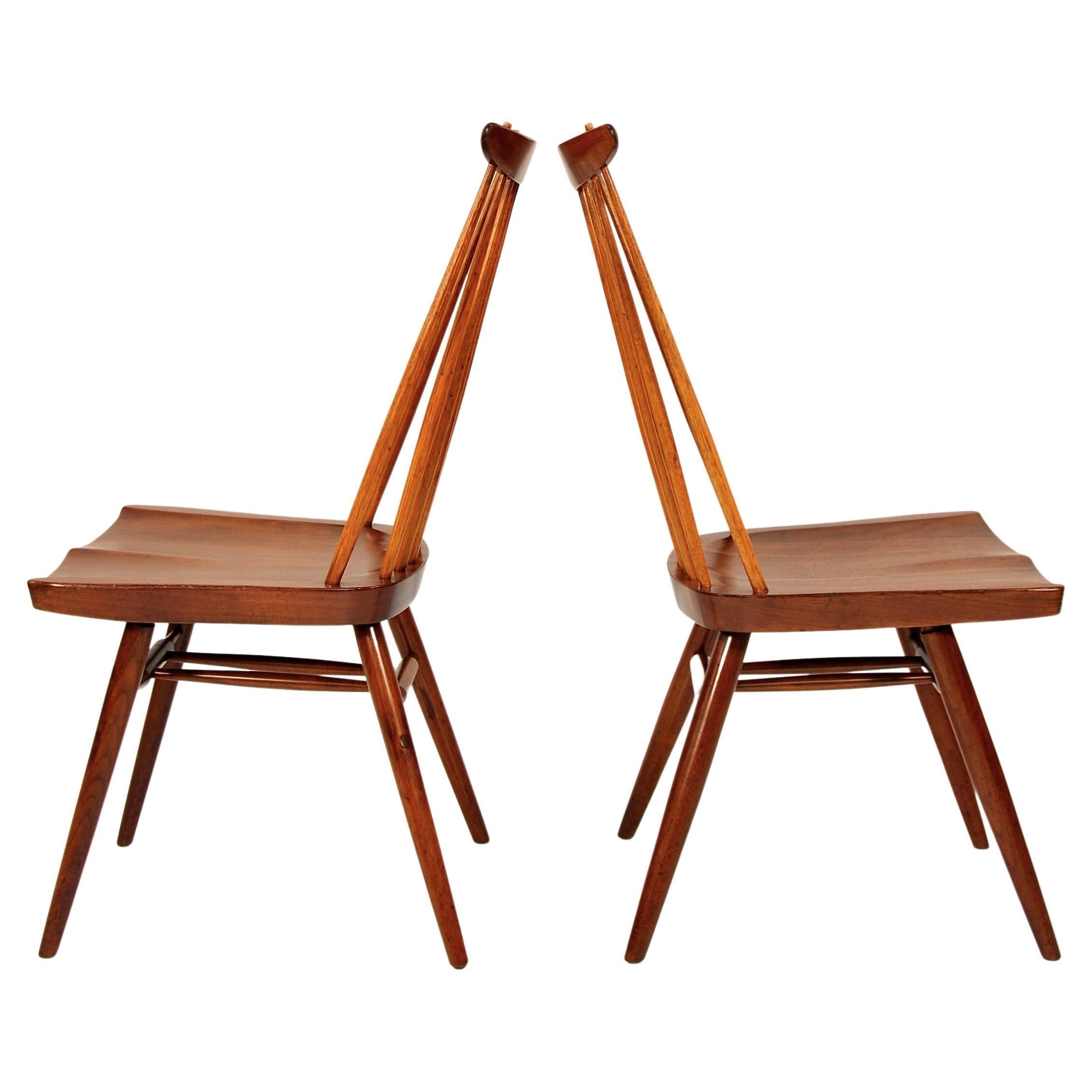Mid-20th Century Pair of George Nakashima New Chairs For Sale