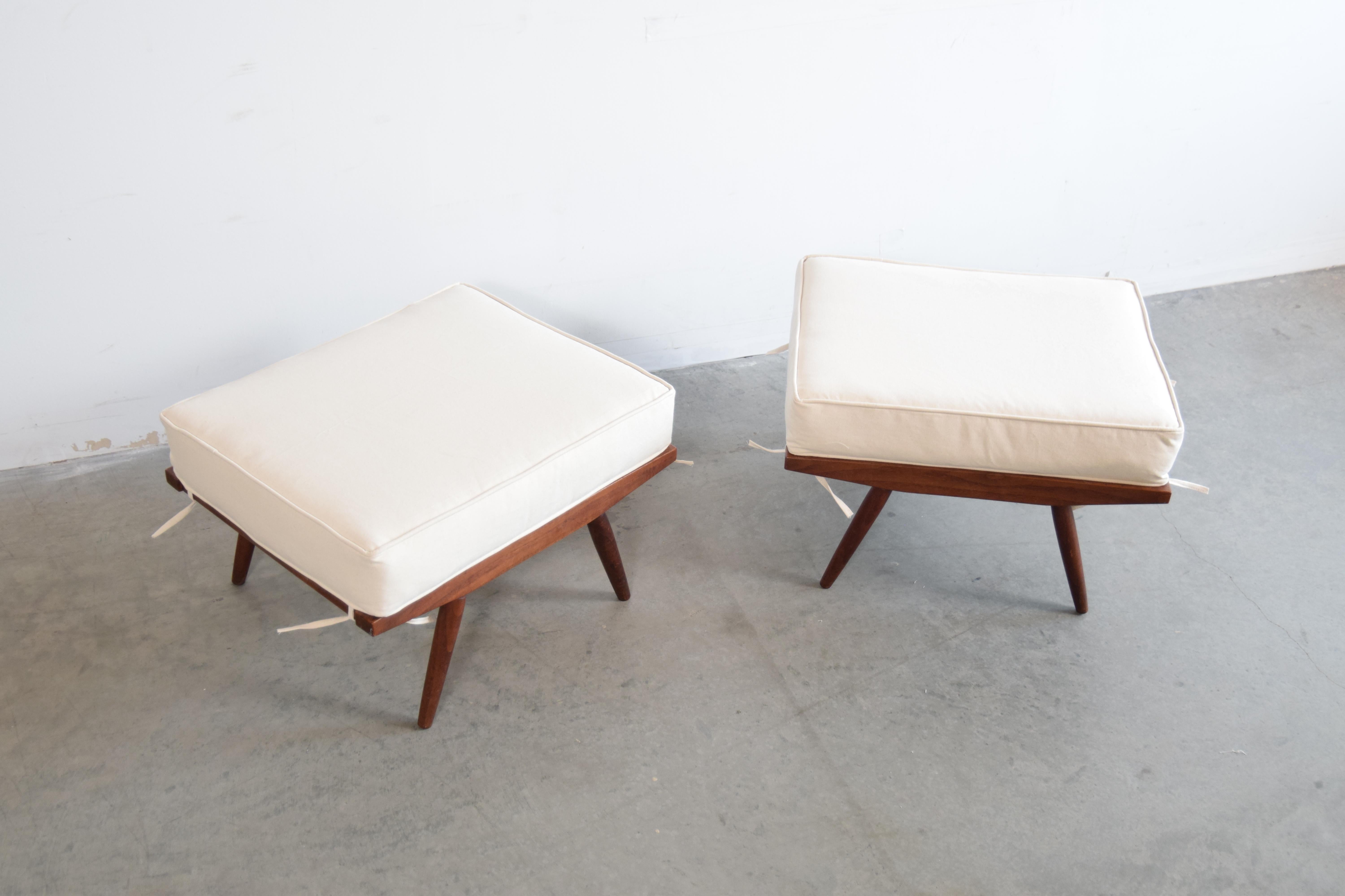 Mid-Century Modern Pair of George Nakashima Ottomans