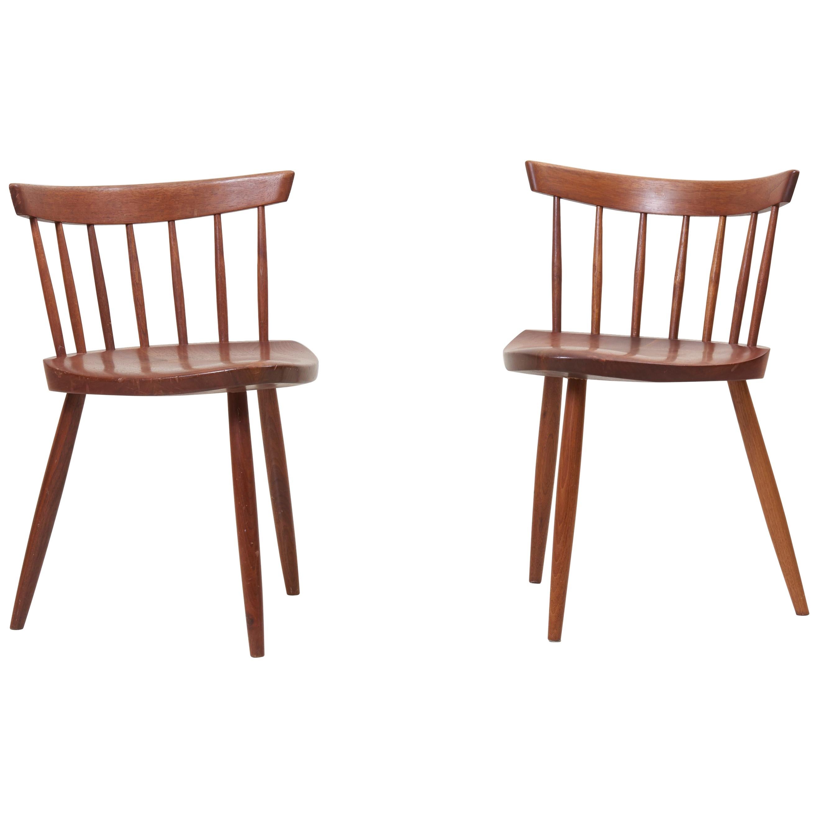 Pair of George Nakashima Studio Mira Nakashima Mira Chair in Walnut